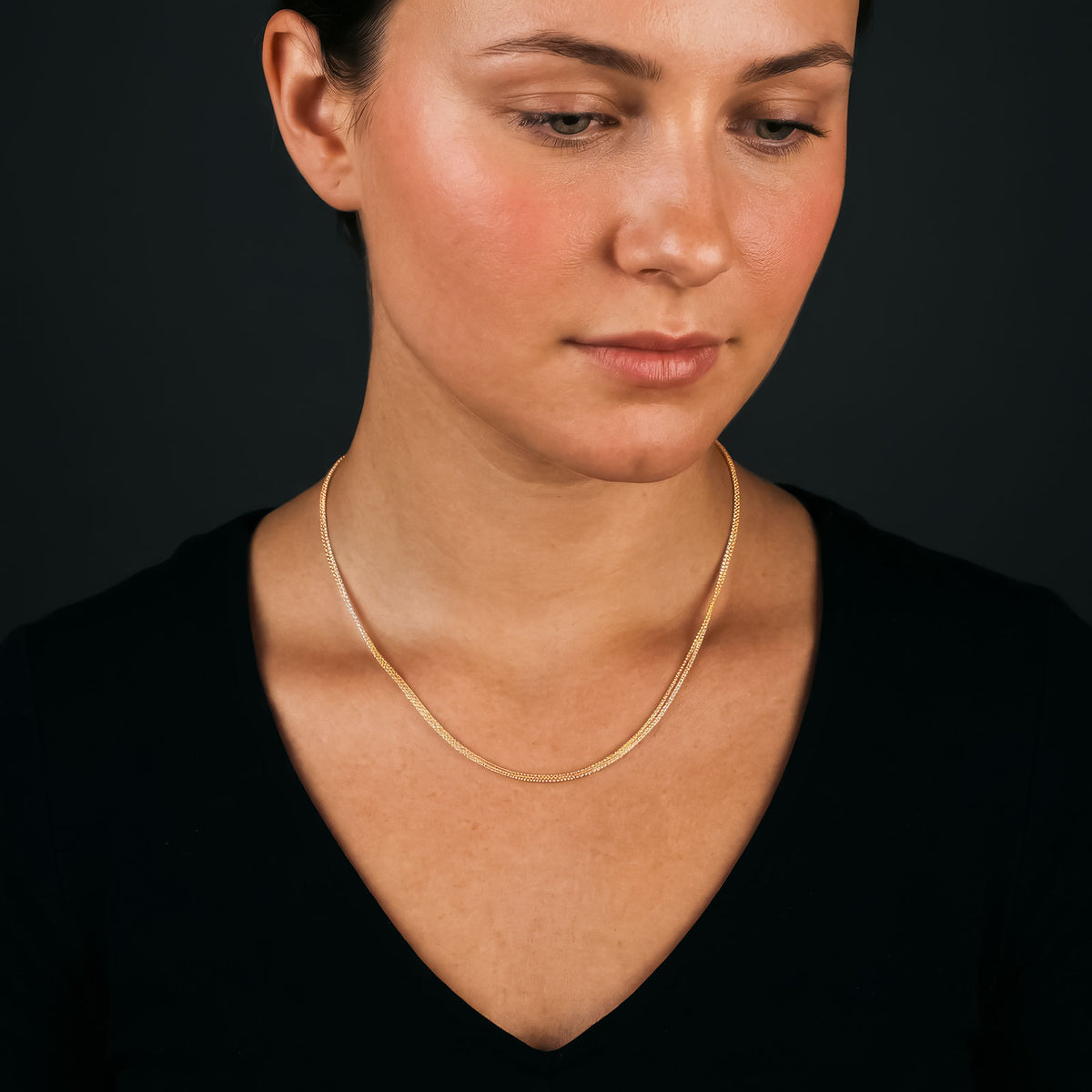 Silver and Rose Gold Vermeil Double Chain