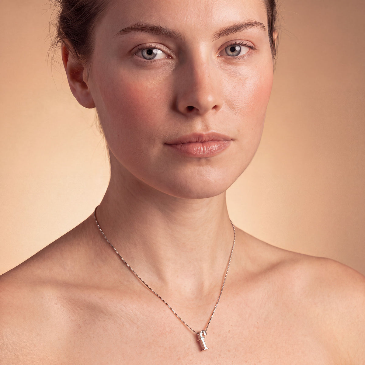 Letter F Silver Diamond Pendant