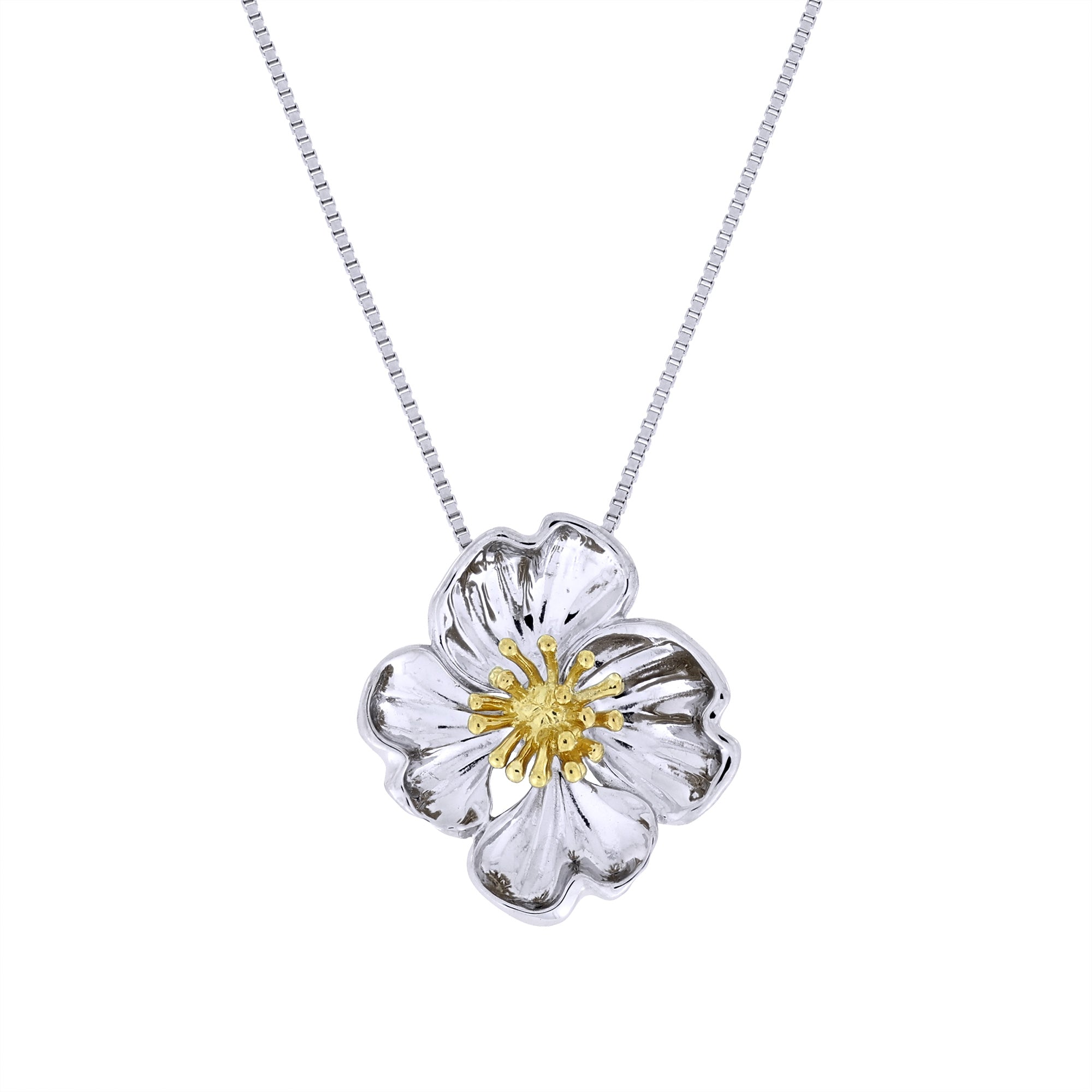 Primrose February Birthday Flower Pendant