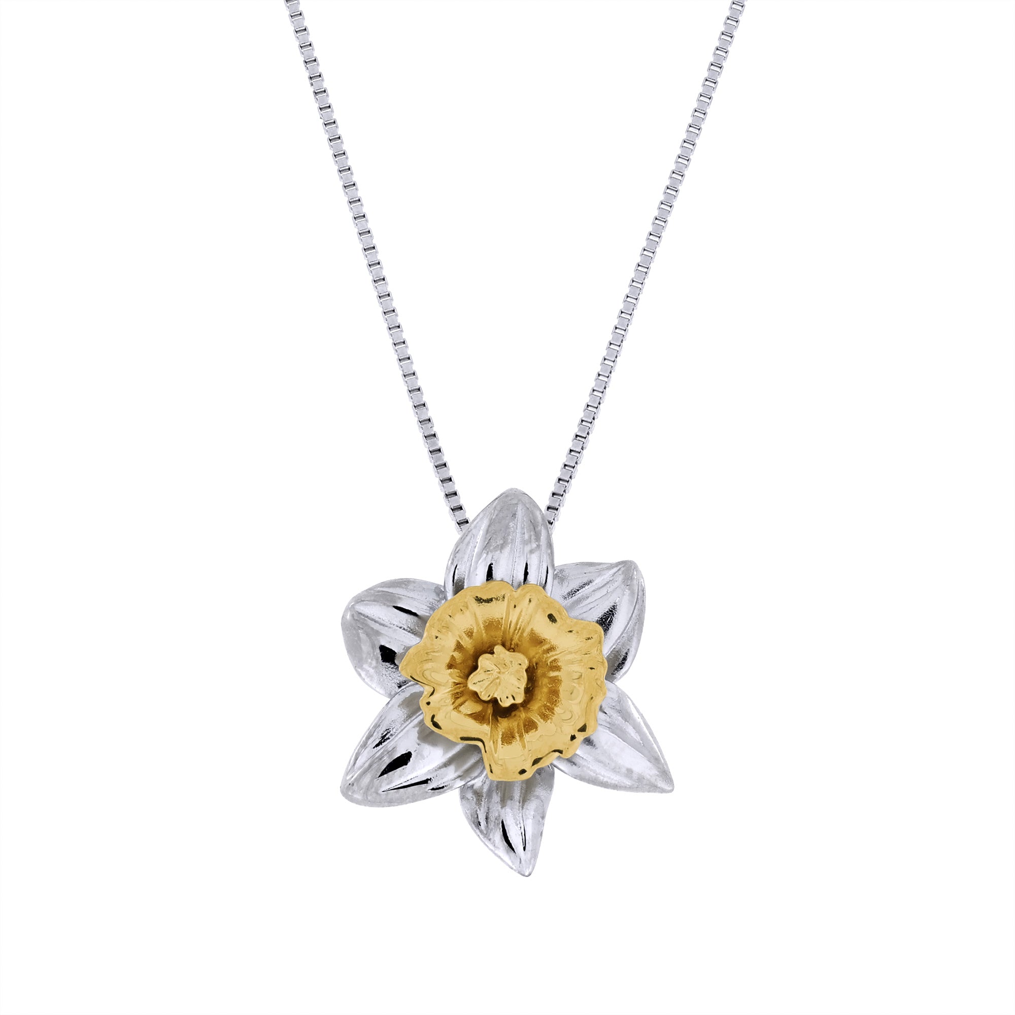 Daffodil March Birthday Flower Pendant