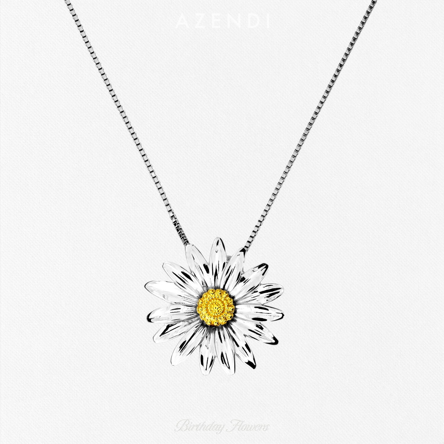 Daisy April Birthday Flower Pendant