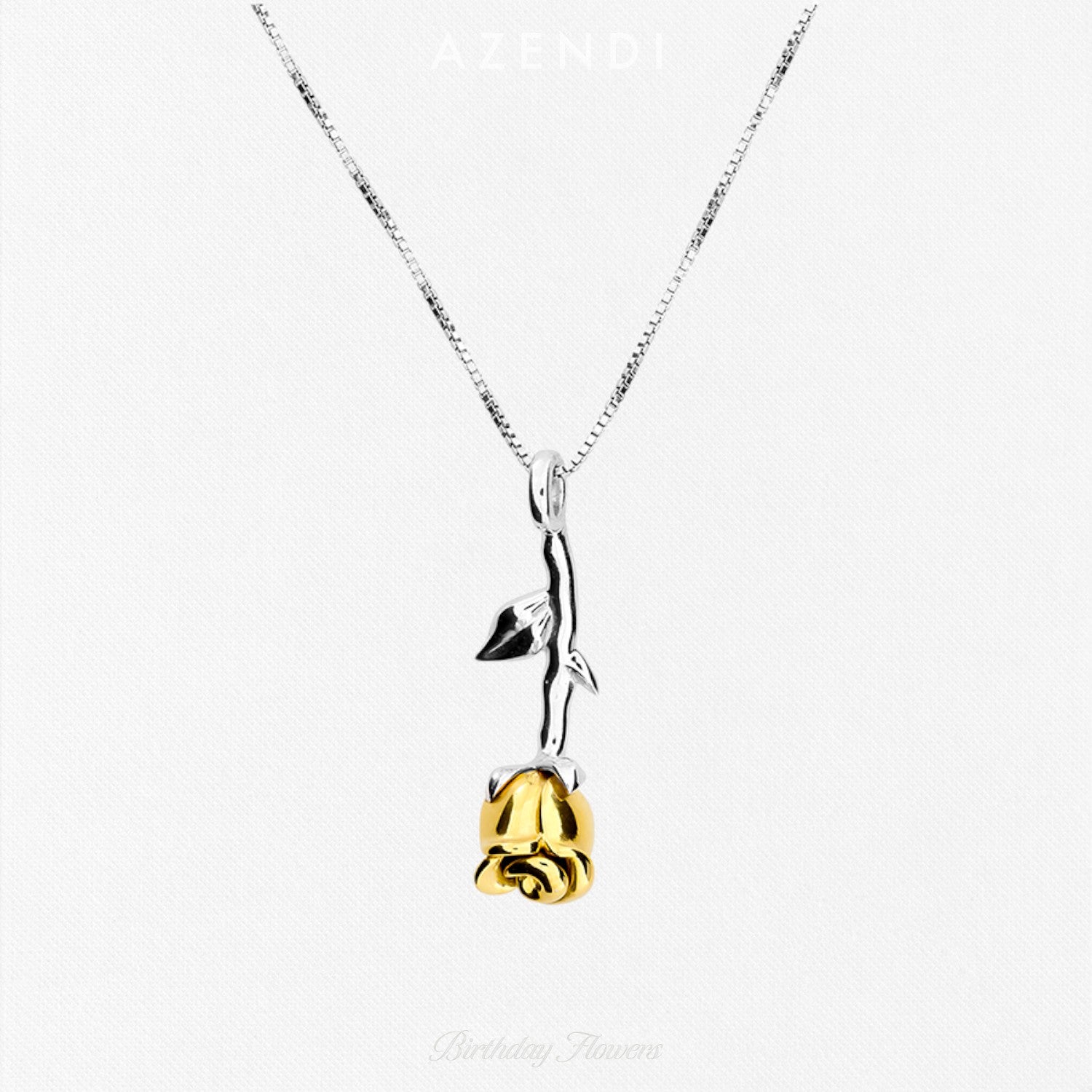 Rose June Birthday Flower Pendant