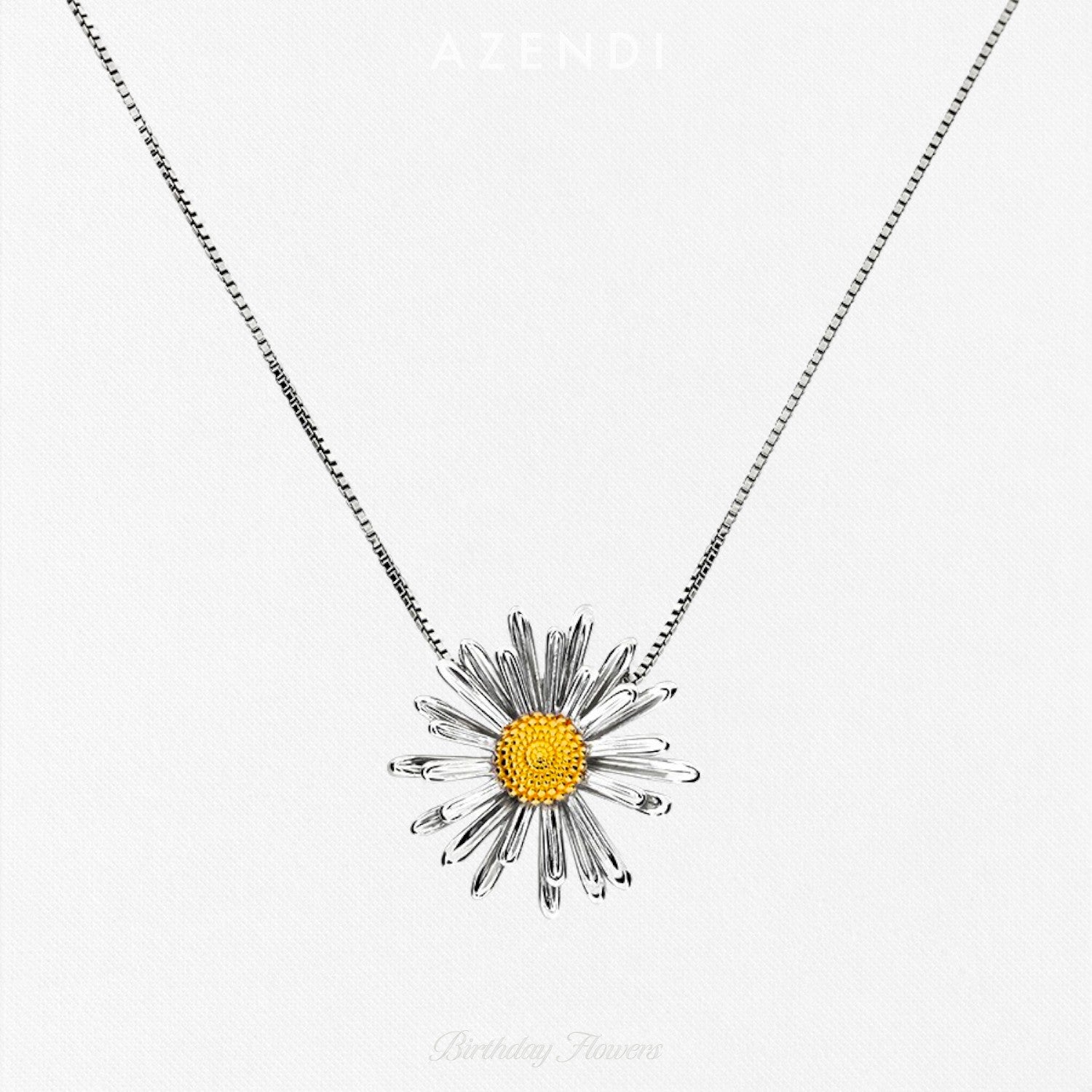 Michaelmas Daisy September Birthday Flower Pendant