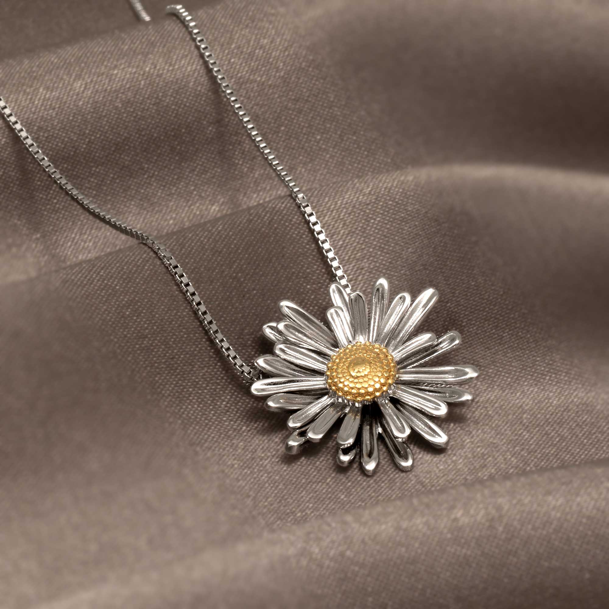 Michaelmas Daisy September Birthday Flower Pendant