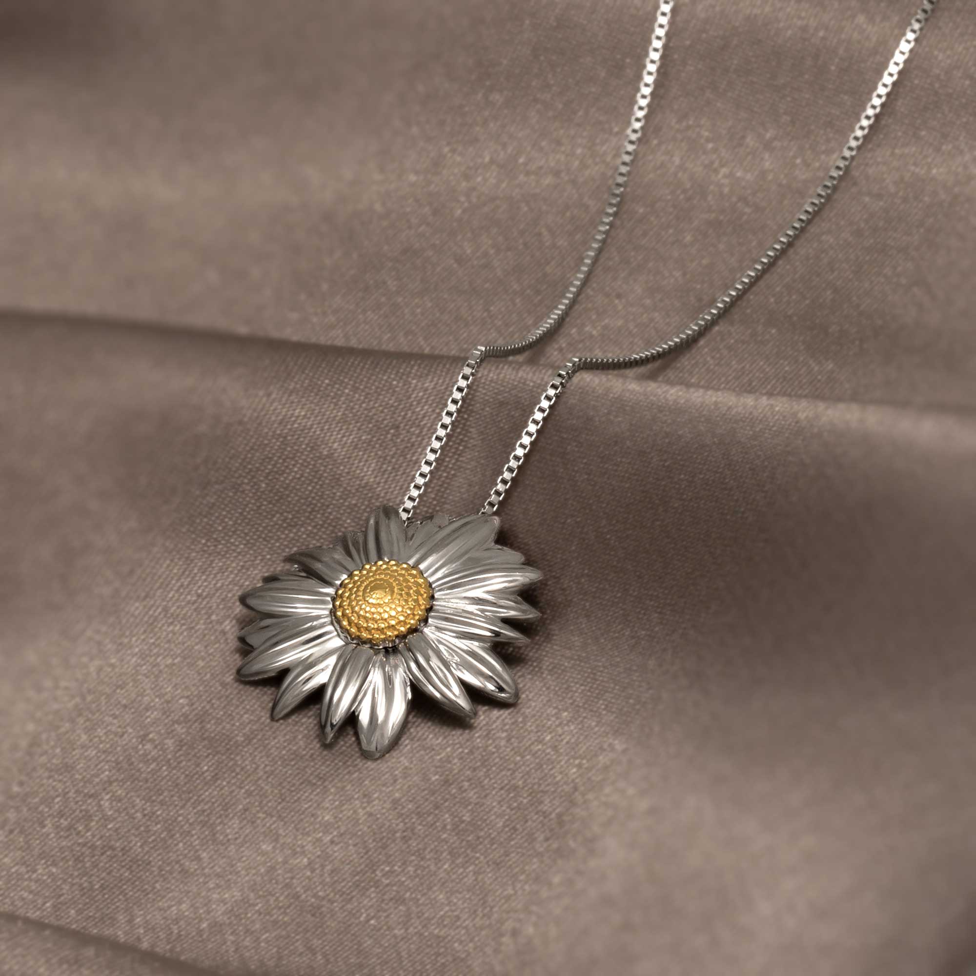 Marigold October Birthday Flower Pendant