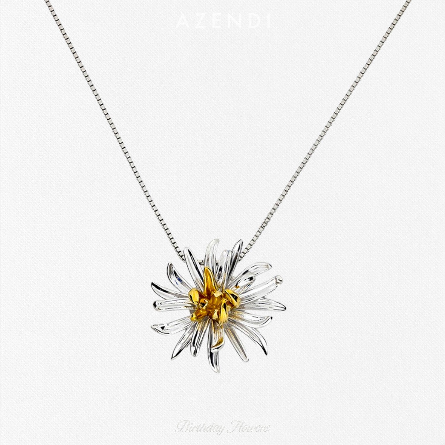 Chrysanthemum November Birthday Flower Pendant