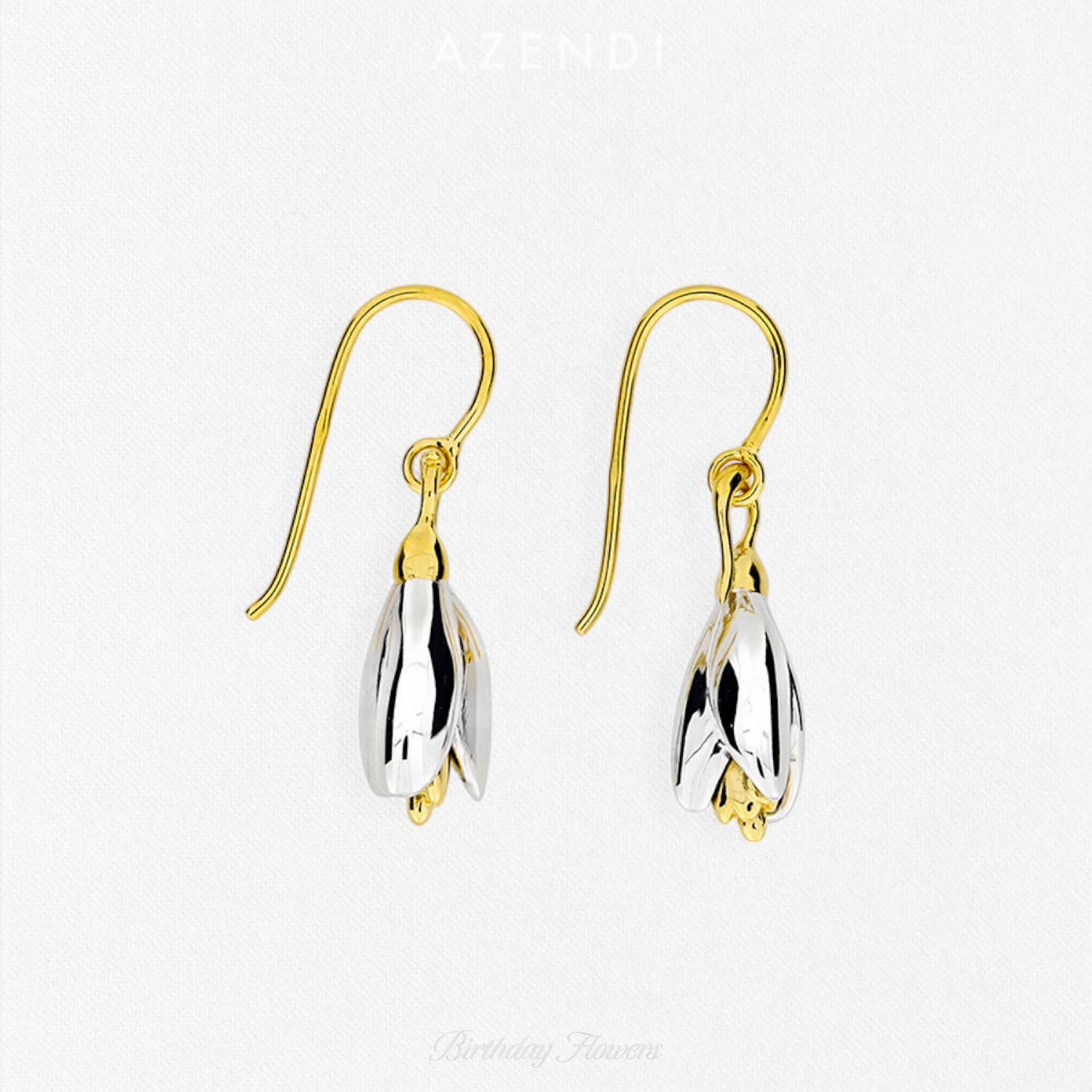 Snowdrop January Birthday Flower Earrings