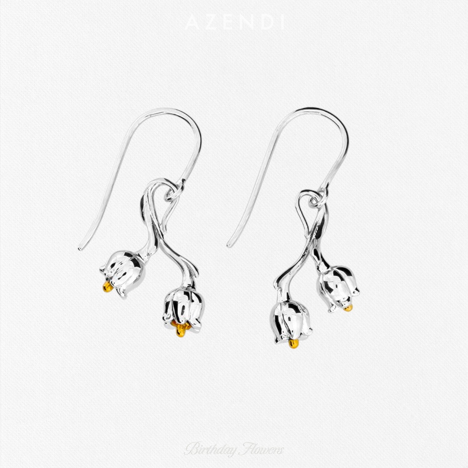 Lily of the Valley May Birthday Flower Earrings