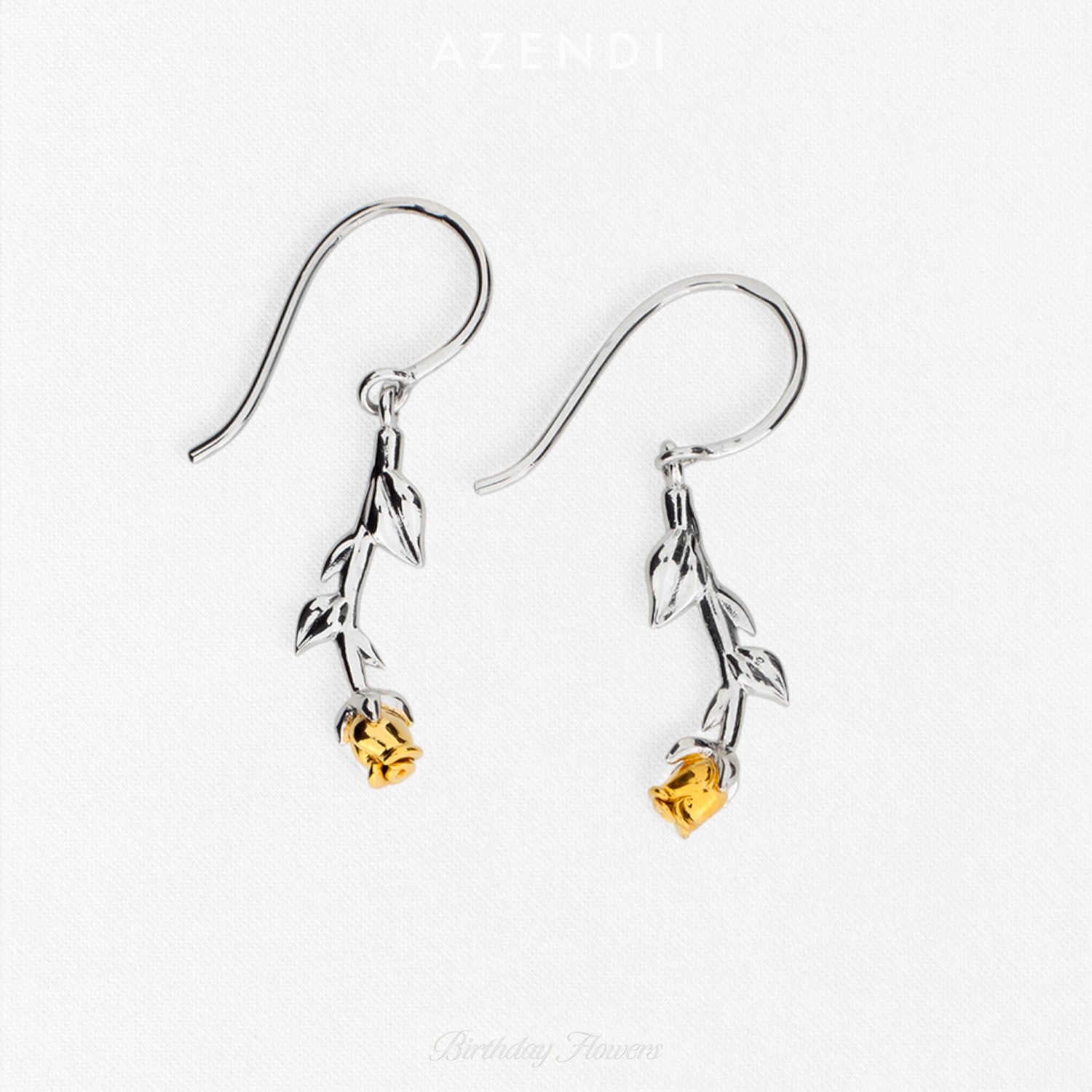 Rose June Birthday Flower Earrings