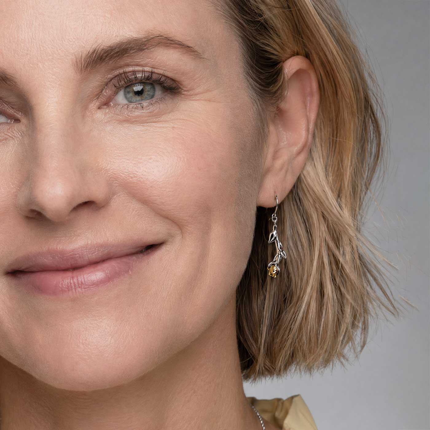 Rose June Birthday Flower Earrings