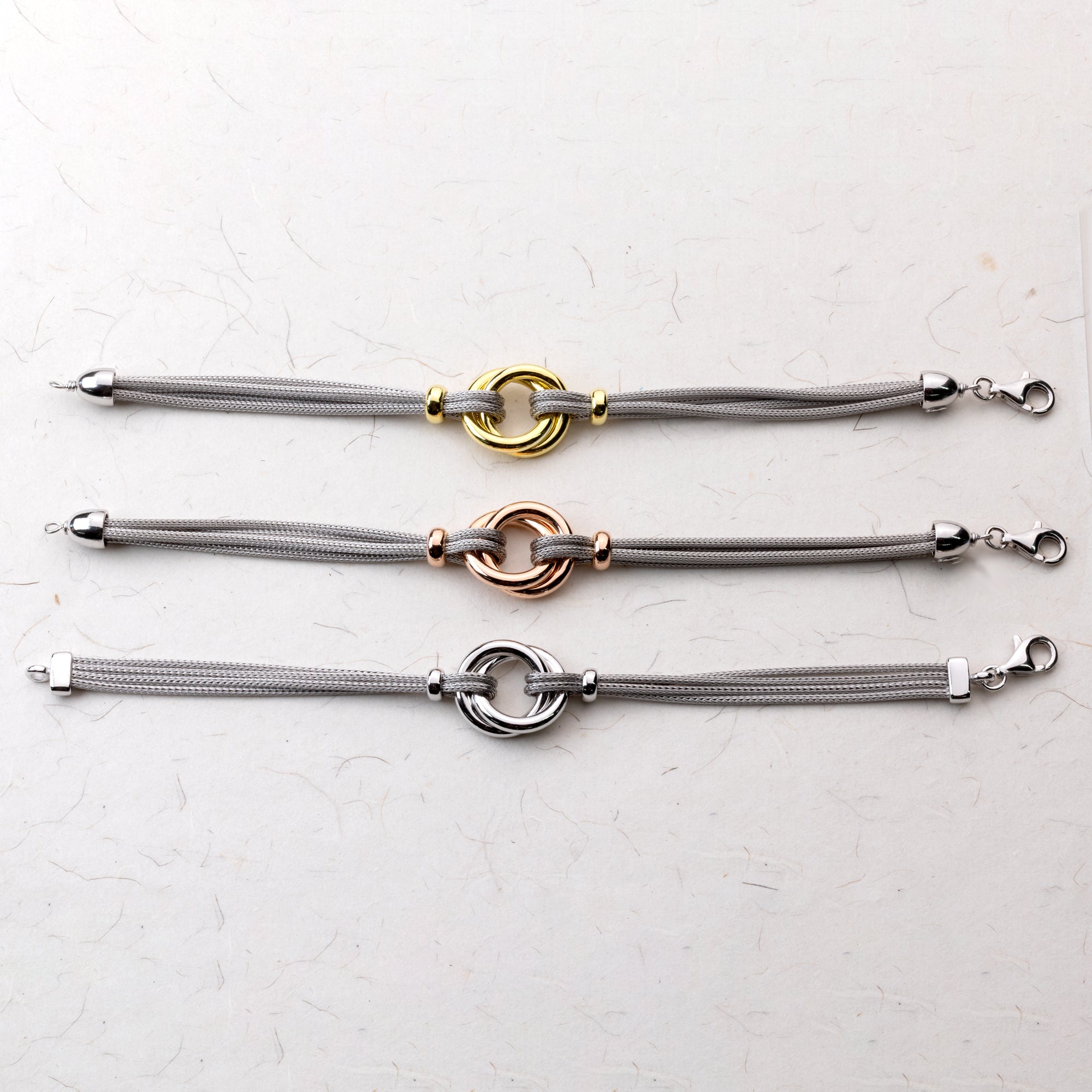 Silver & Gold Vermeil Double Circle Bracelet