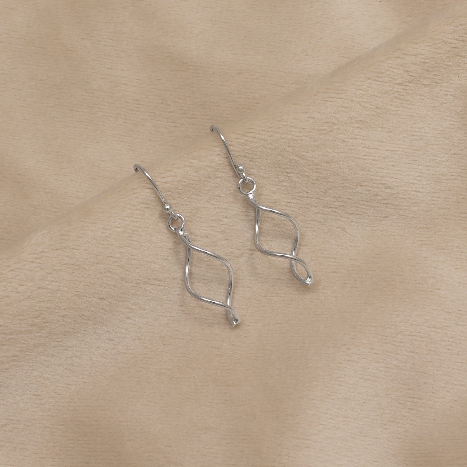 Simple Twist Drop Earring - Silver