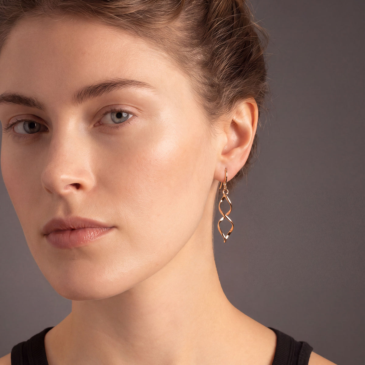 Longer Open Twist Earrings - Silver