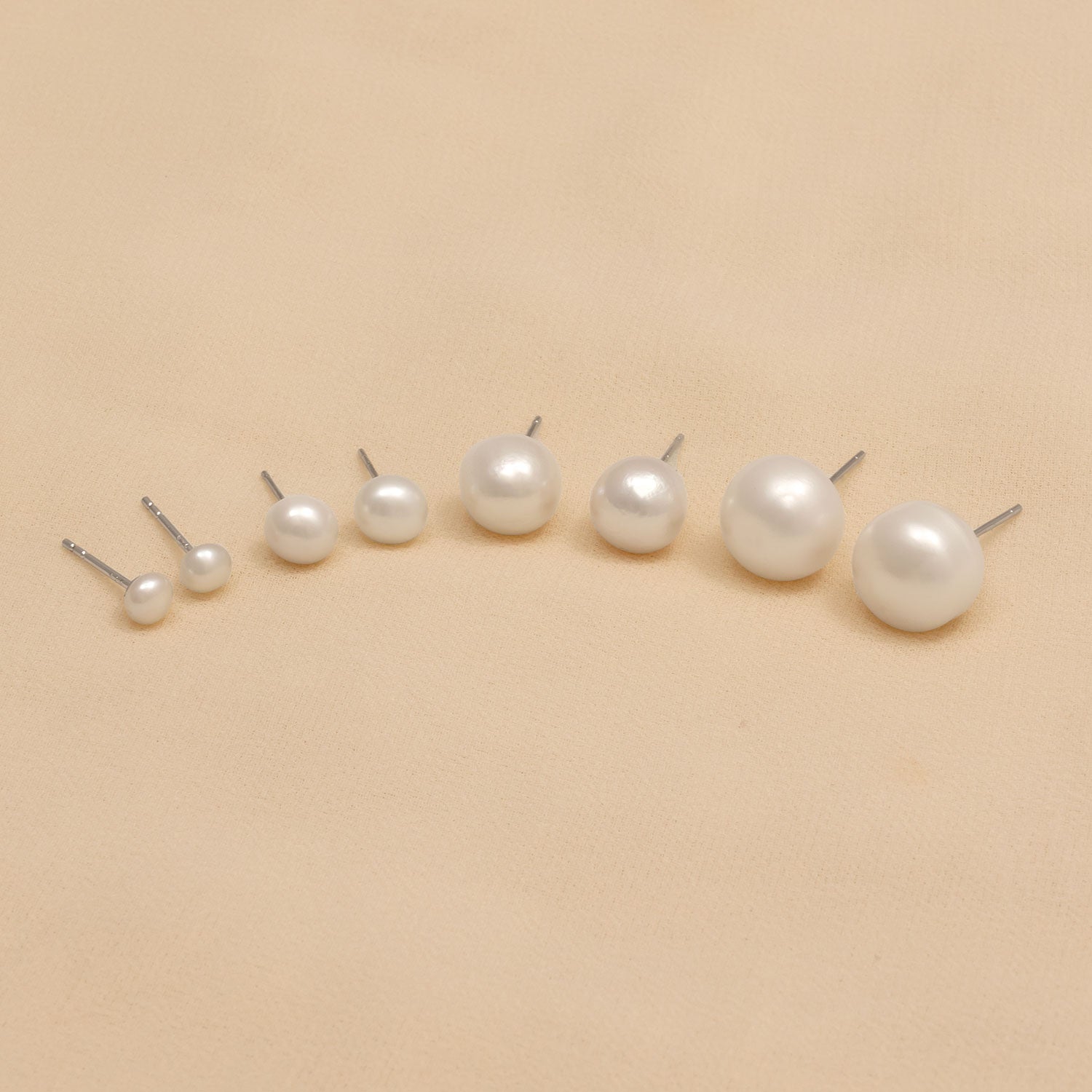 White Pearl Sterling Silver Stud Earrings