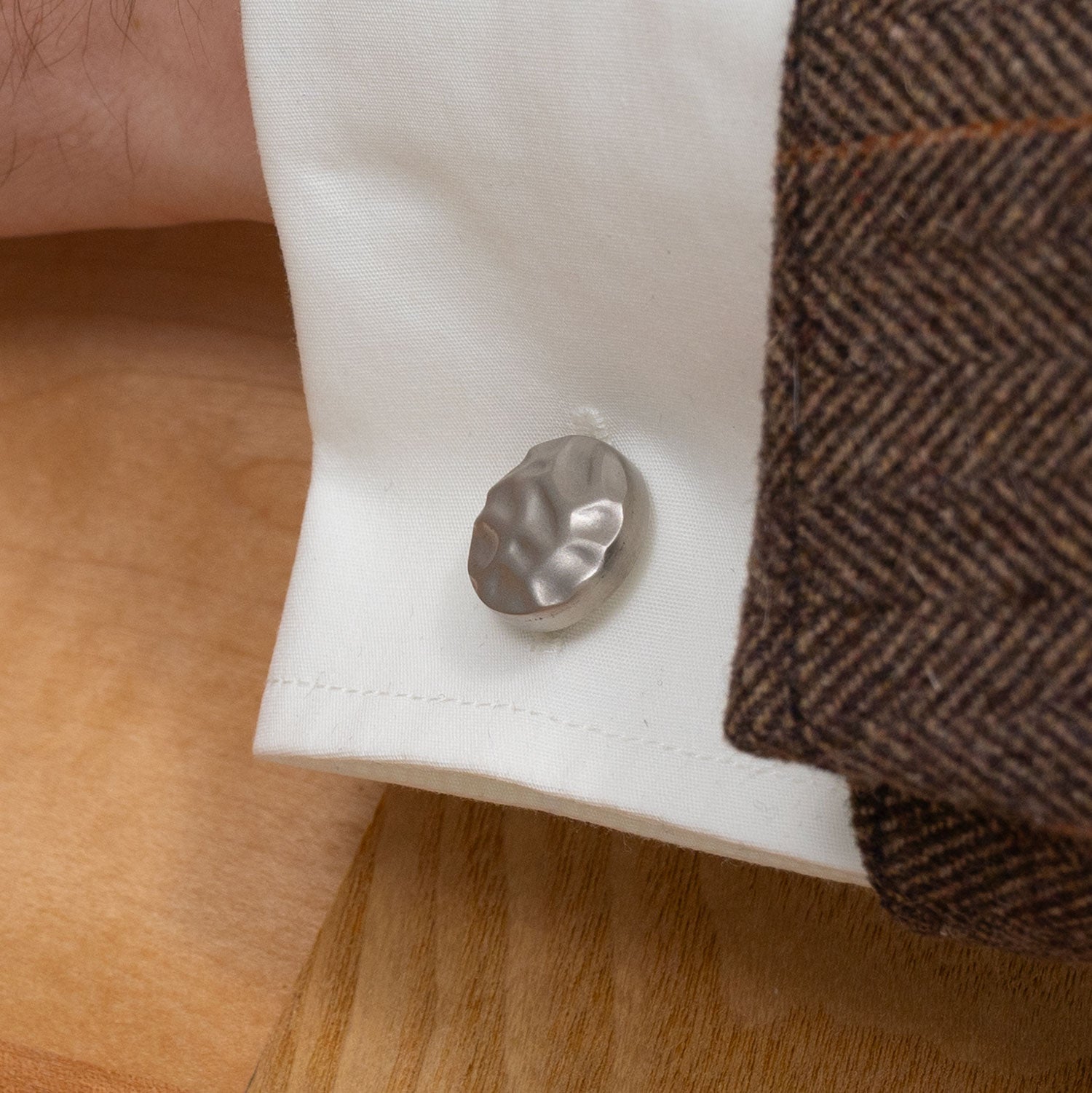 Steel Hammered Cufflinks