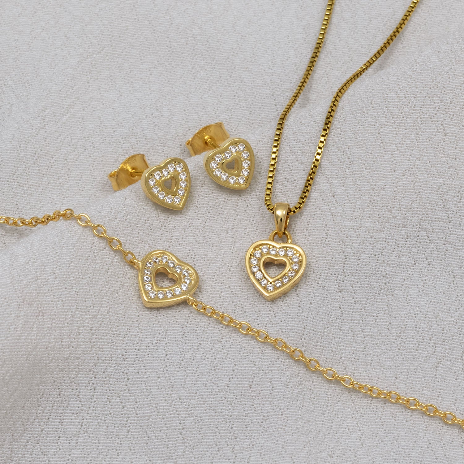 Pavé Open Heart Studs