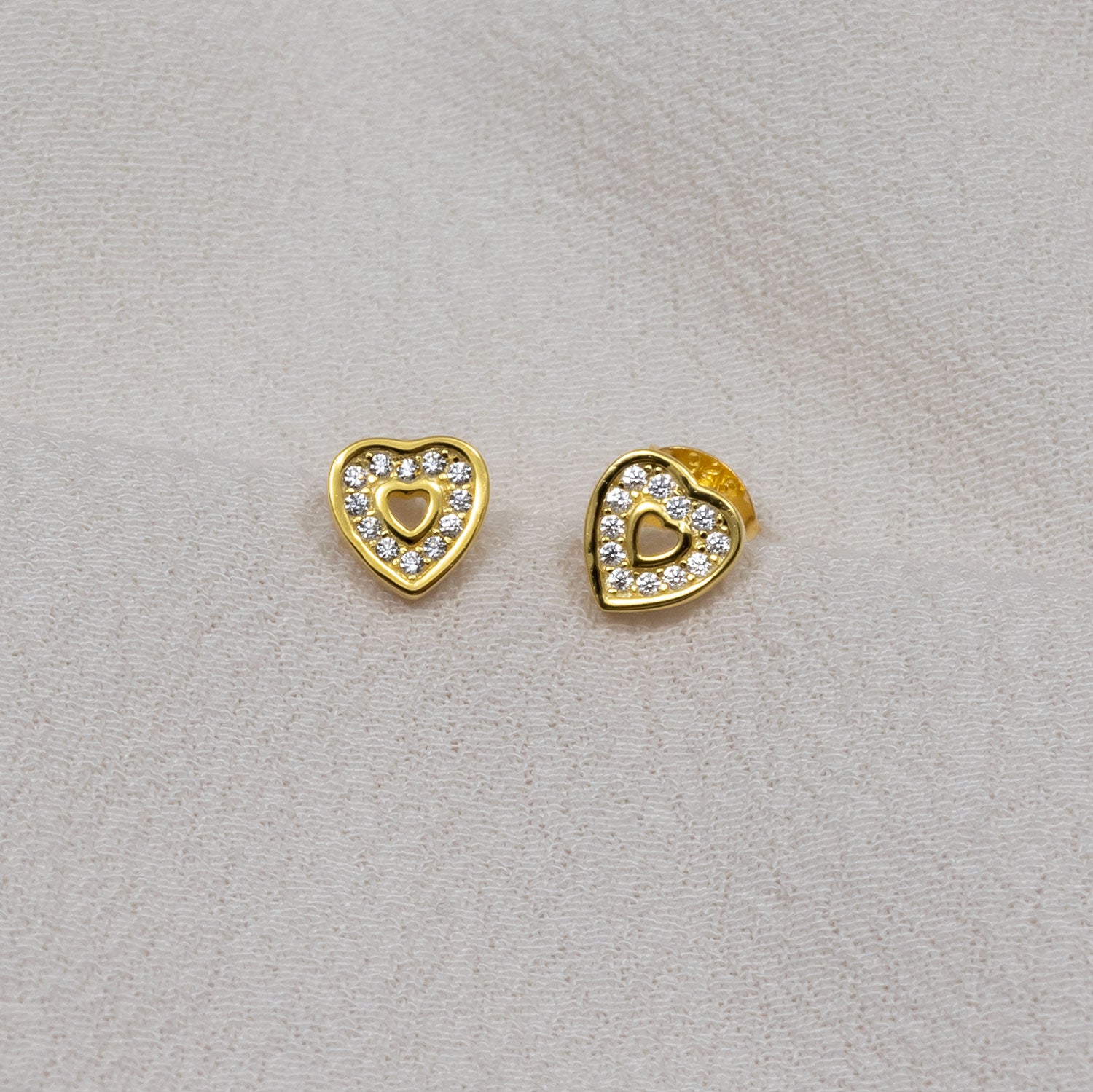 Pavé Open Heart Studs