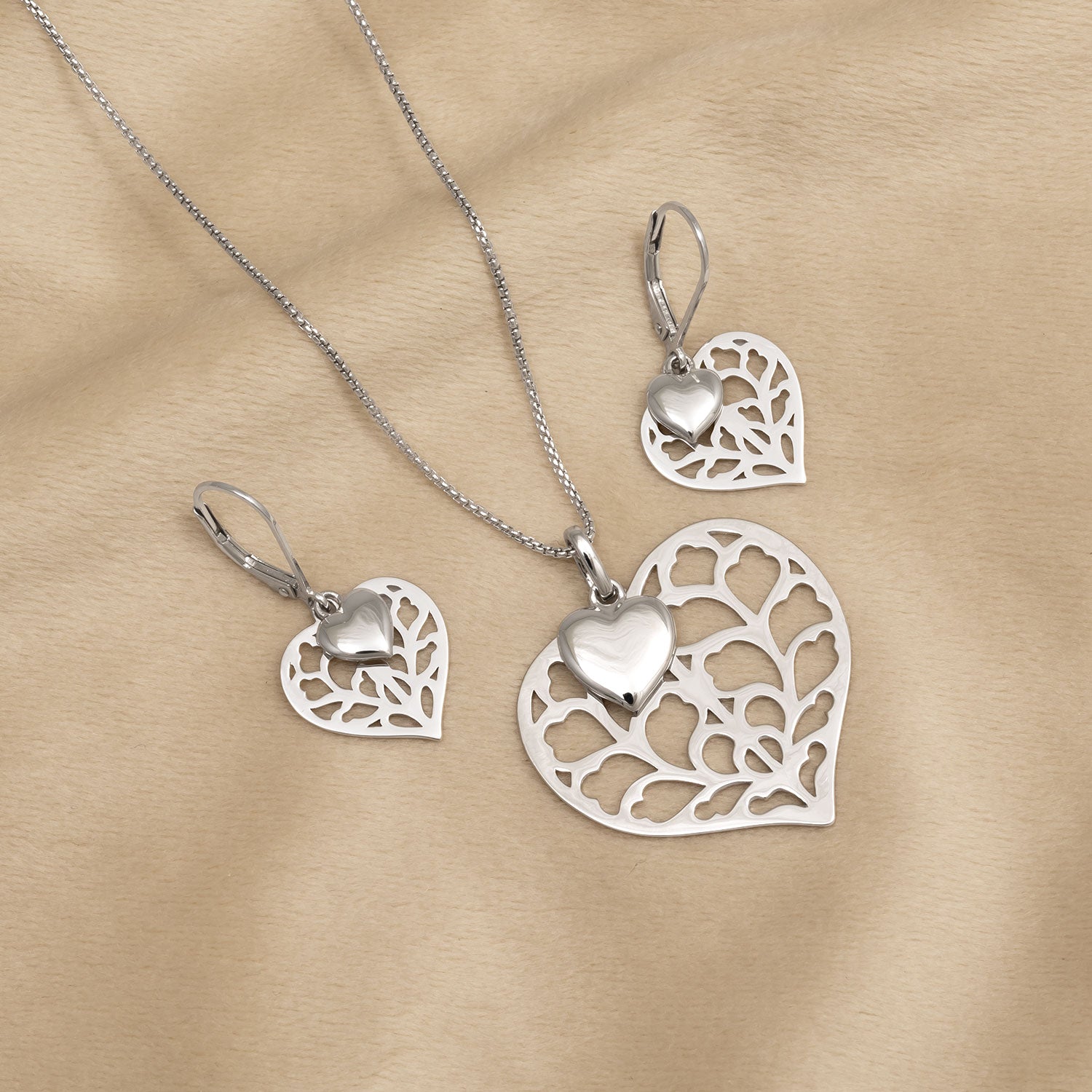 Silver Heart of Yorkshire Double Drop Earring