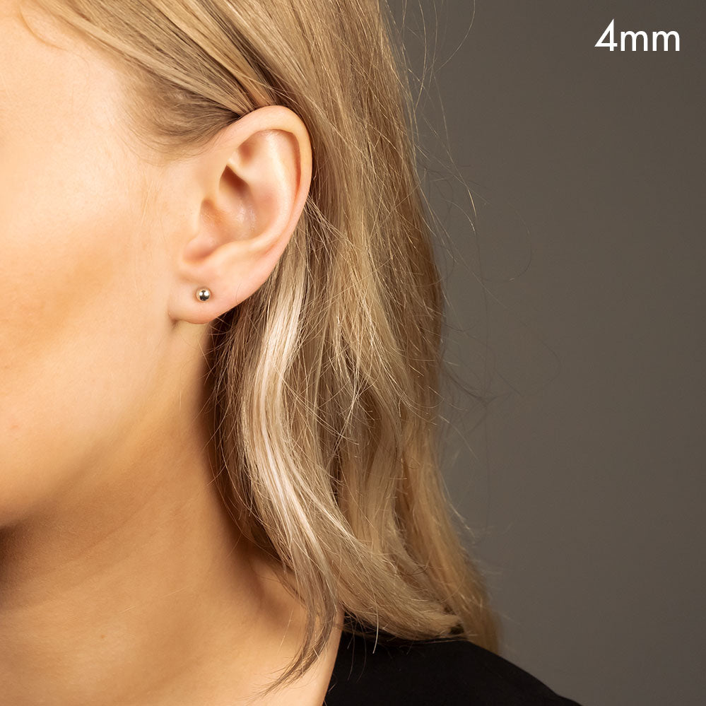 Sterling Silver Ball Sphere Stud