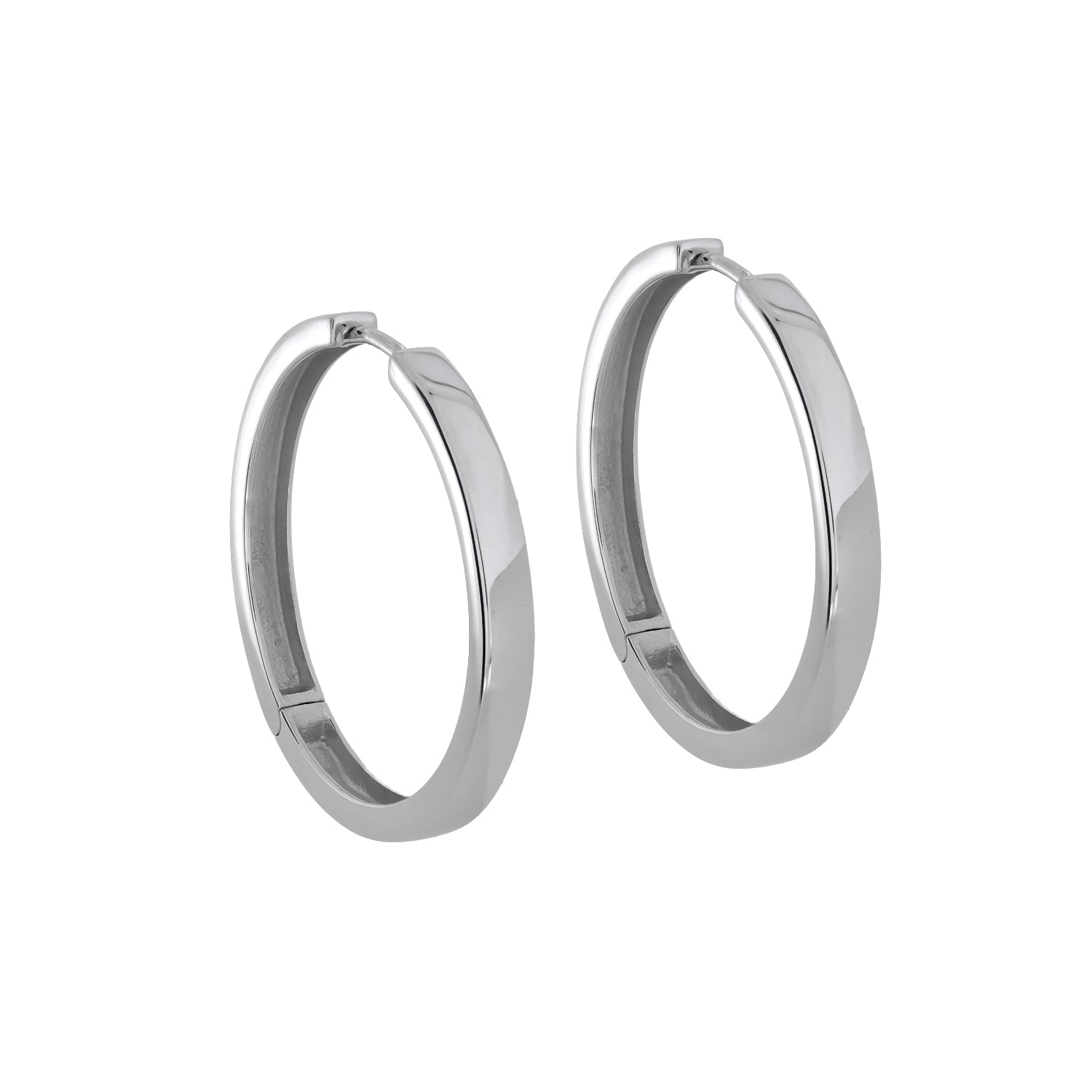Hinge Hoop Earrings - Large Squared