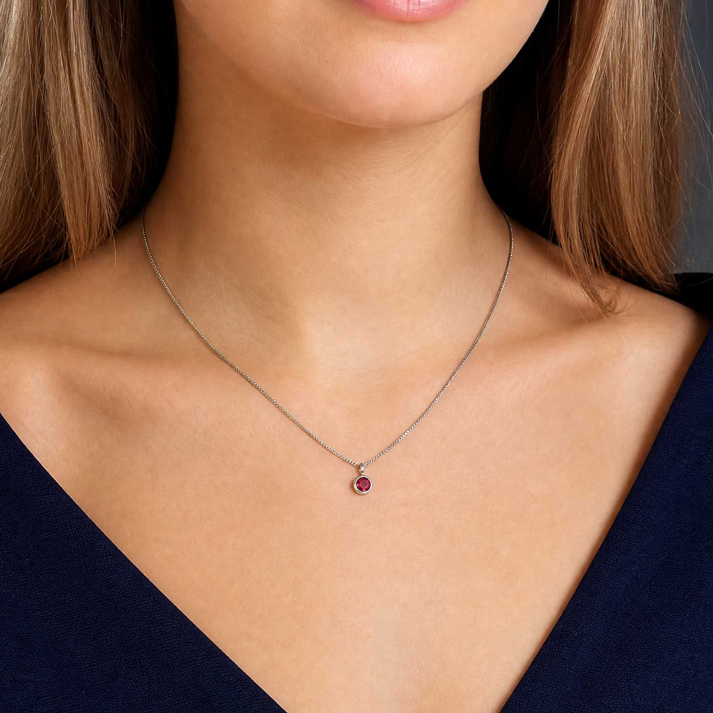 July Birthstone Pendant - Ruby