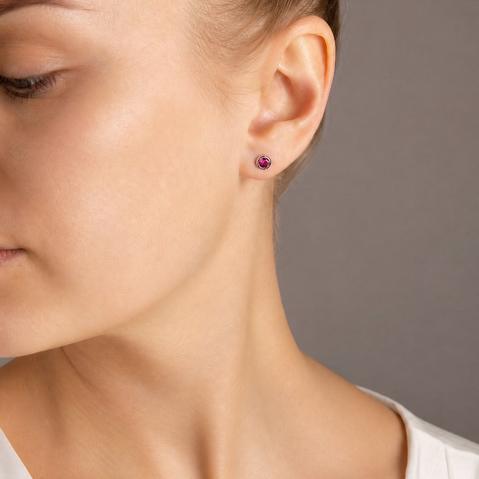 July Birthstone Earrings - Ruby