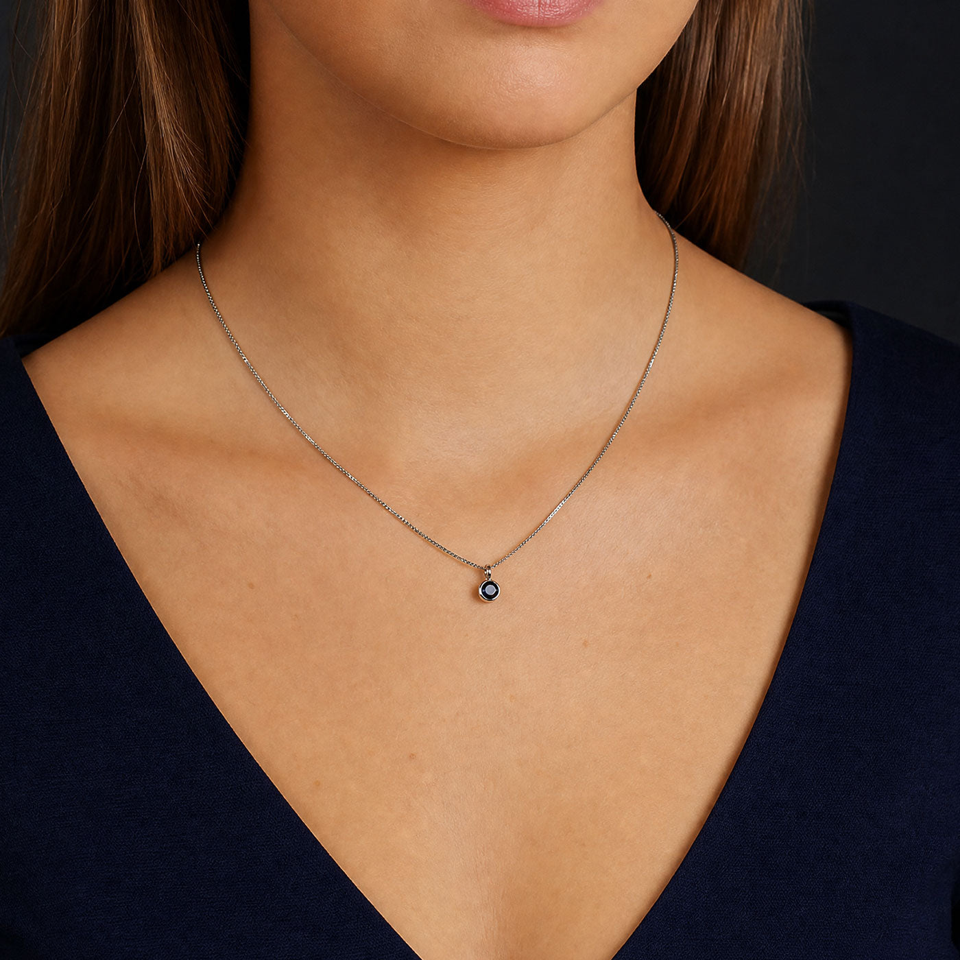 September Birthstone Pendant - Blue Spinel