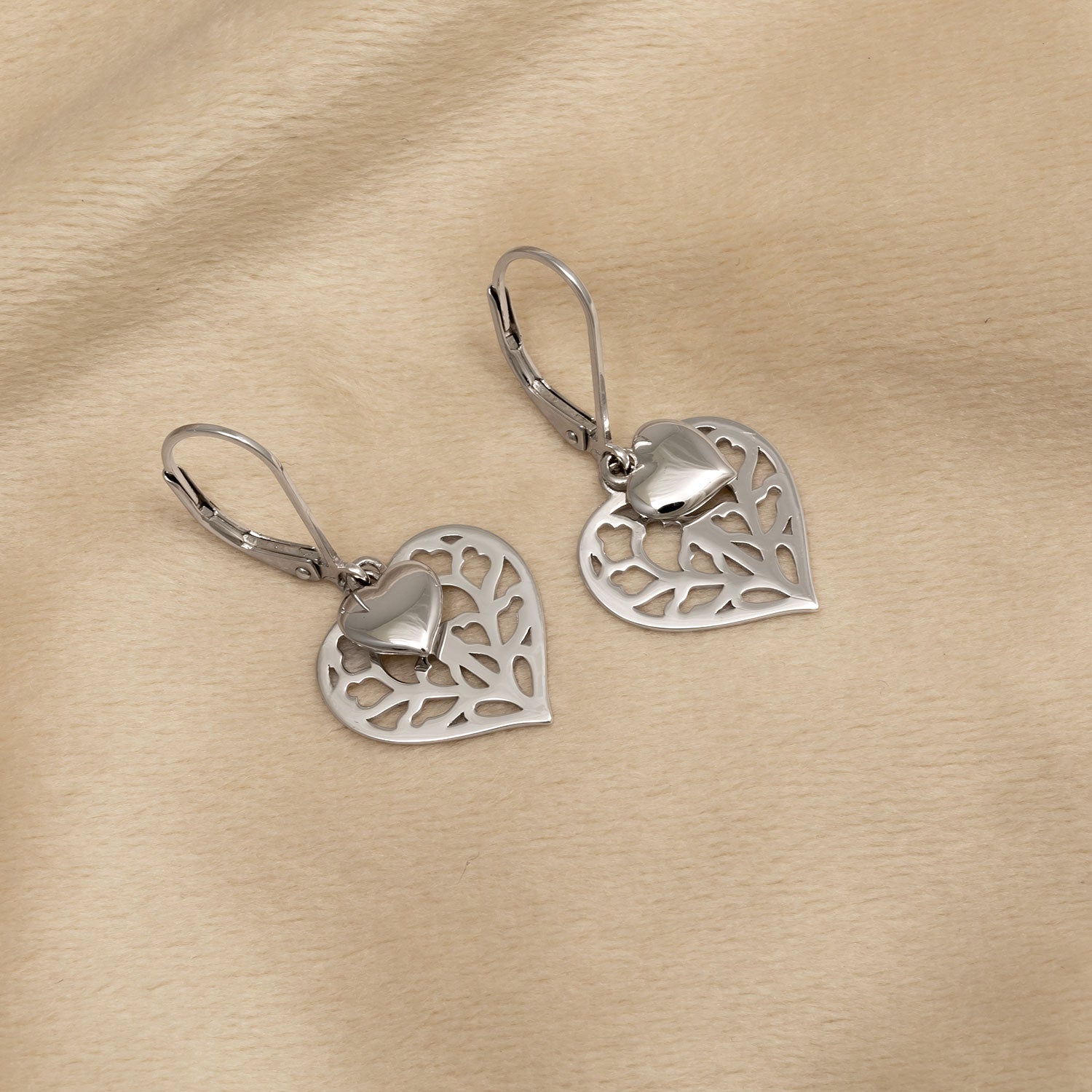 Silver Heart of Yorkshire Double Drop Earring