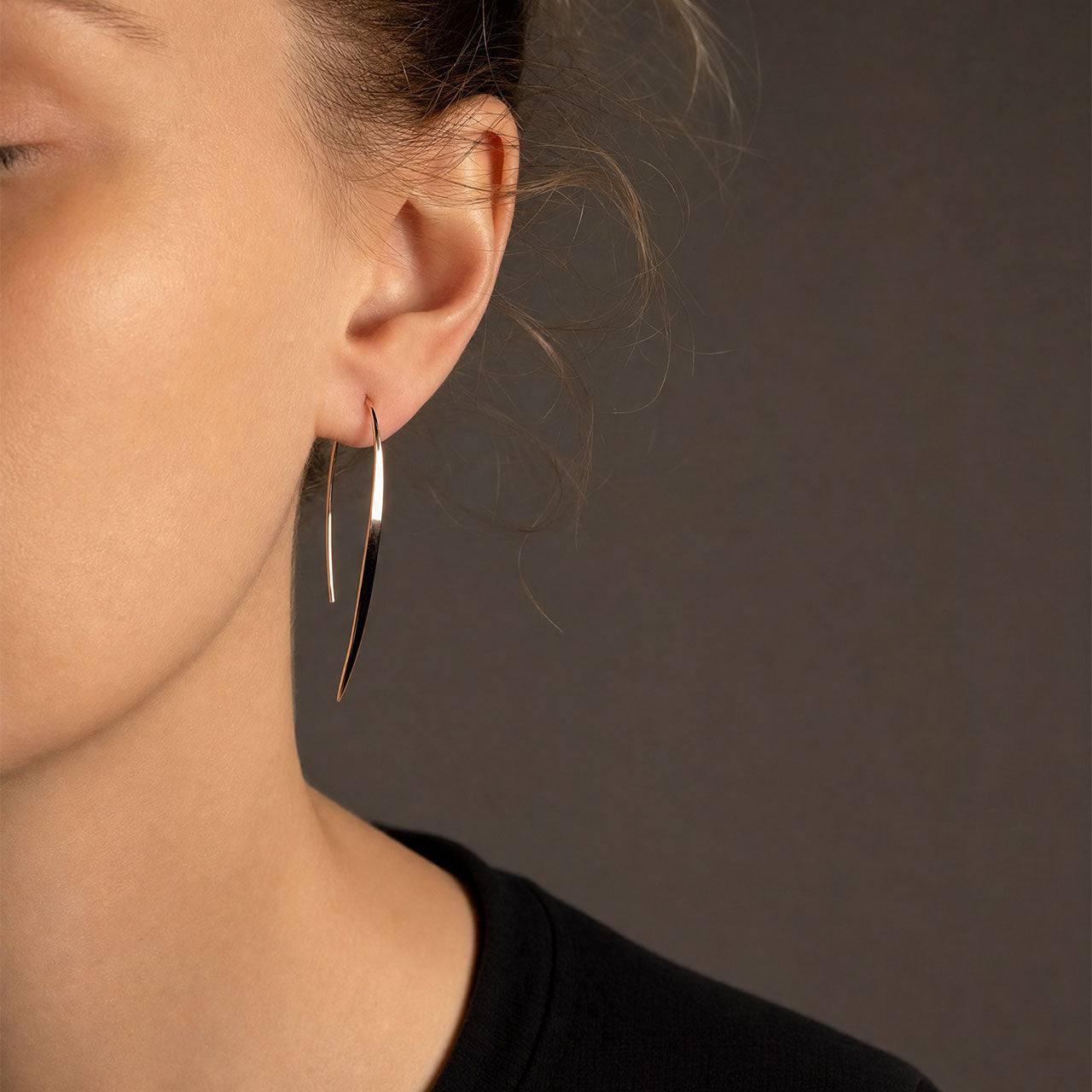 Silver Lance Hook Through Earrings