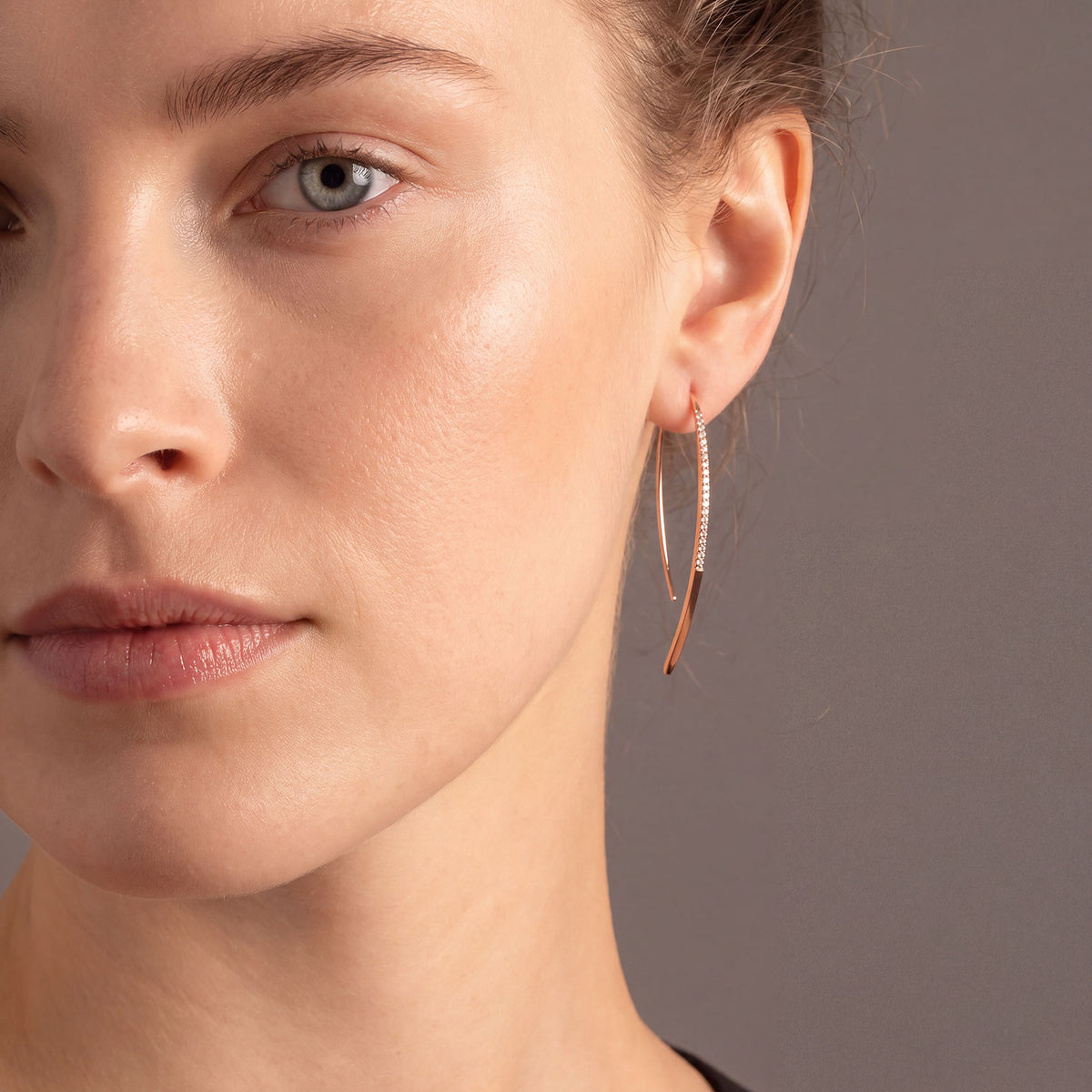 Slim Pavé Hook Earrings