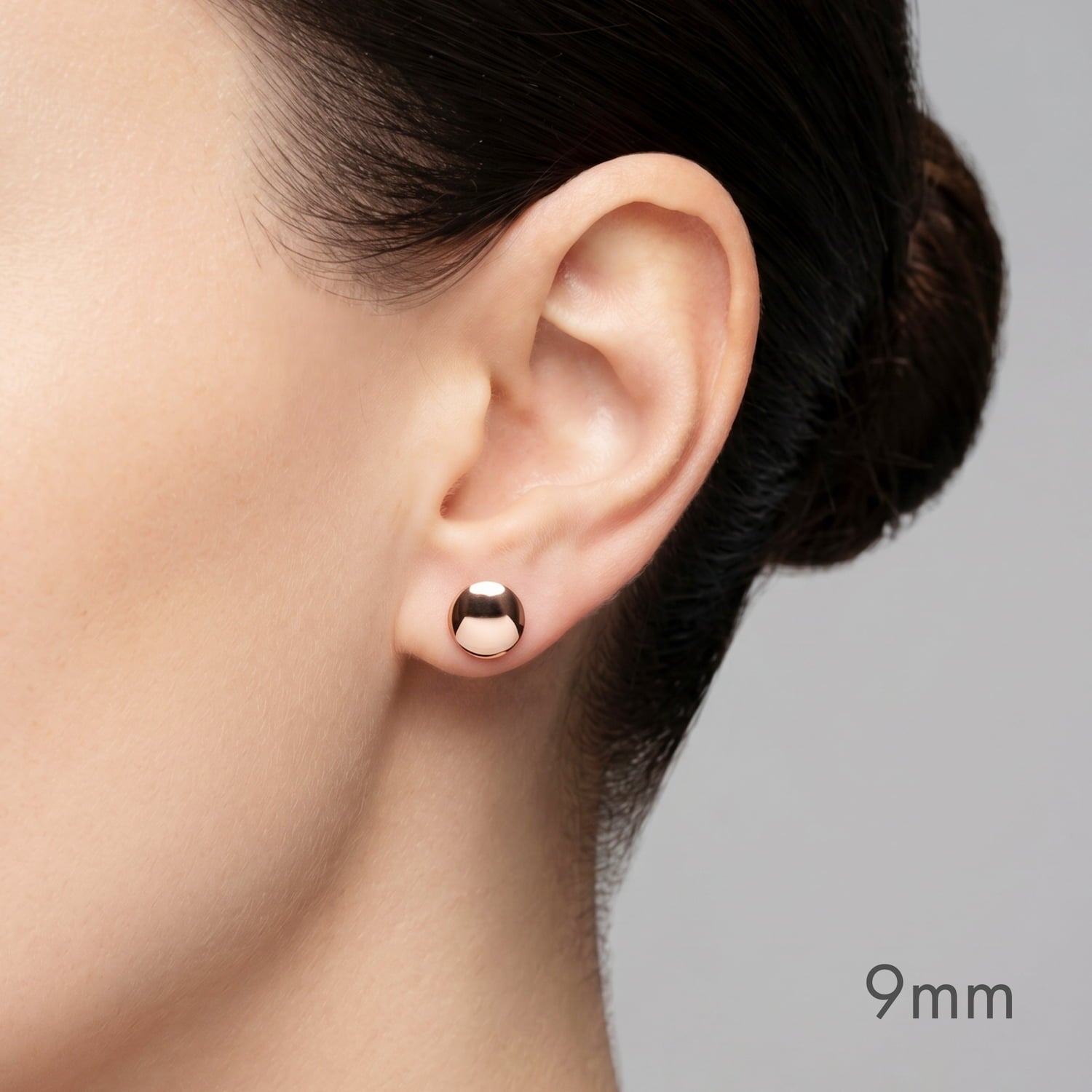 Double Curved Button Stud Earrings - Rose Gold Vermeil