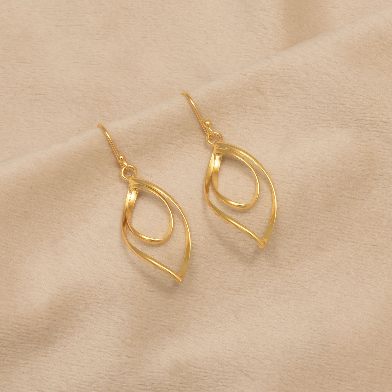 Spiral Loop Drop Earrings - Yellow Gold Vermeil