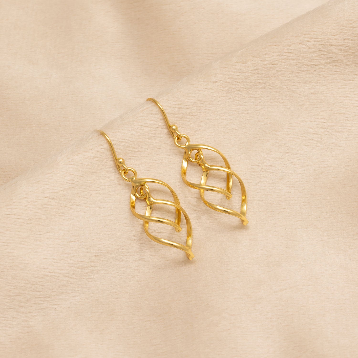 Spiral Waves Drop Earrings - Yellow Gold Vermeil