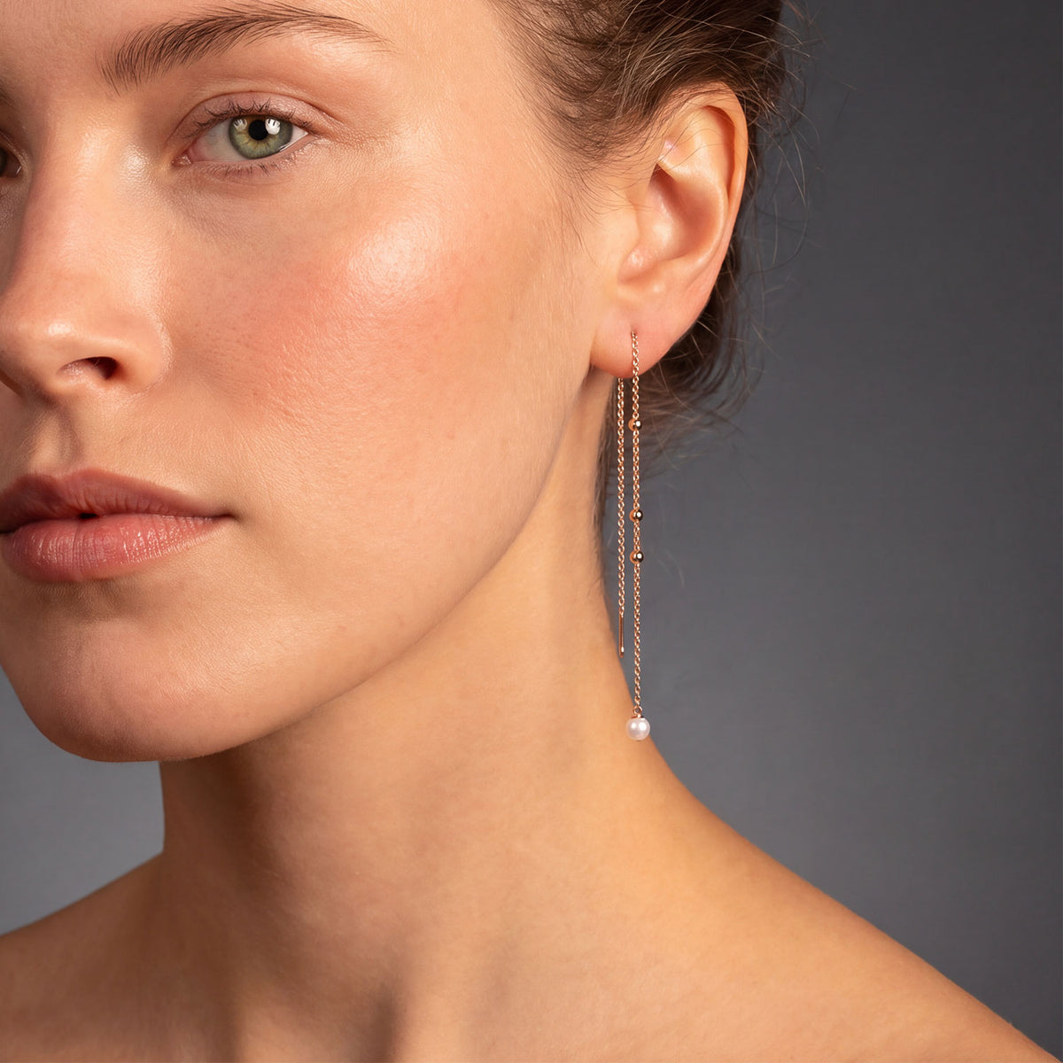 Tribeca Pearl & Bead Pull-Through Earrings