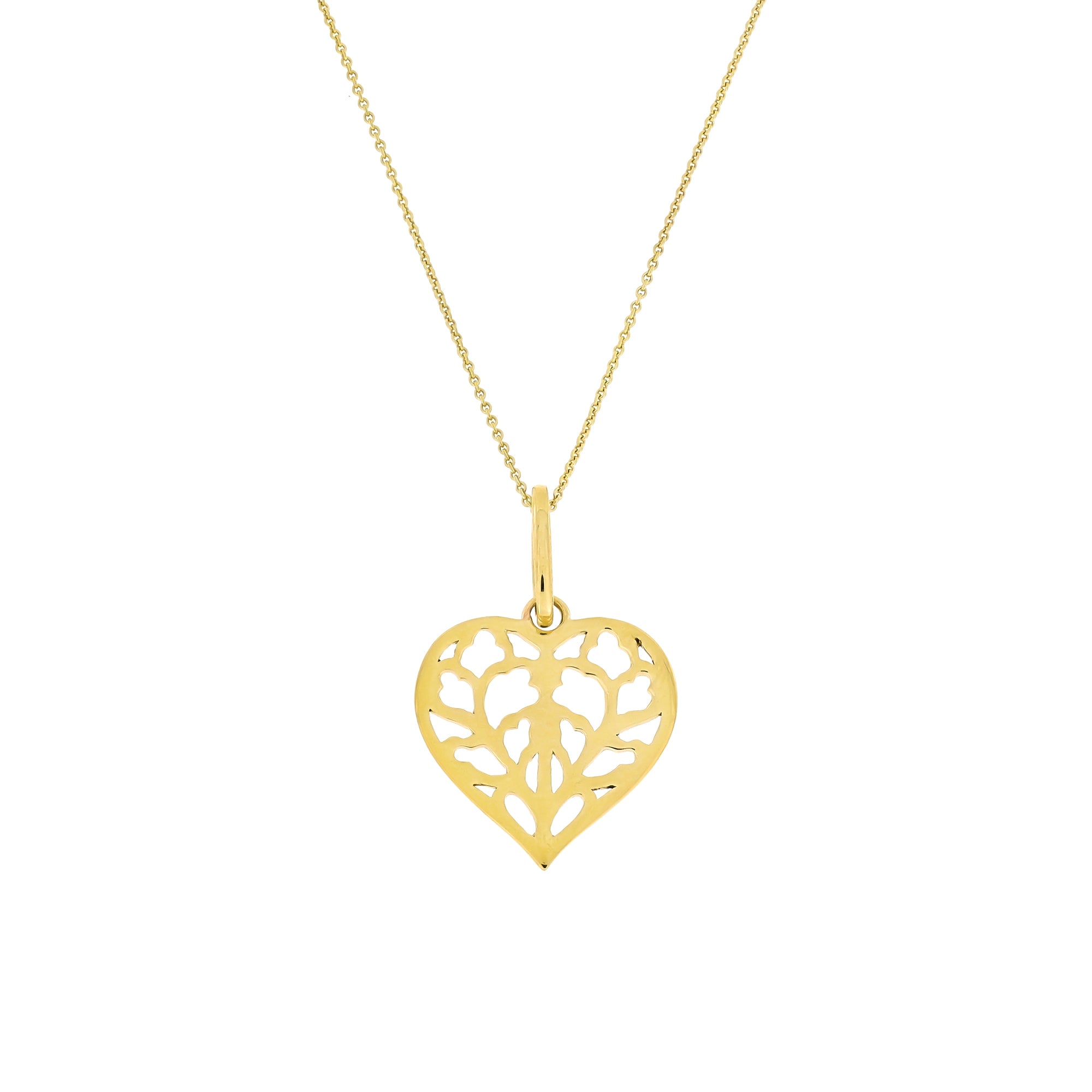 9 carat yellow gold Heart of Yorkshire pendant showcasing a detailed cut-out design.