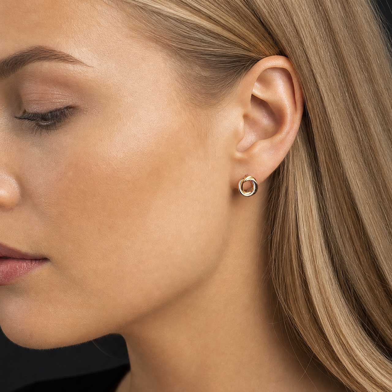 Entangled Love Knot Stud Earrings