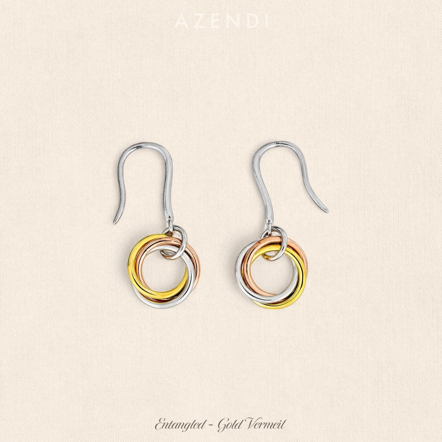 Entangled Mixed Vermeil Love Knot Simple Drop Earring