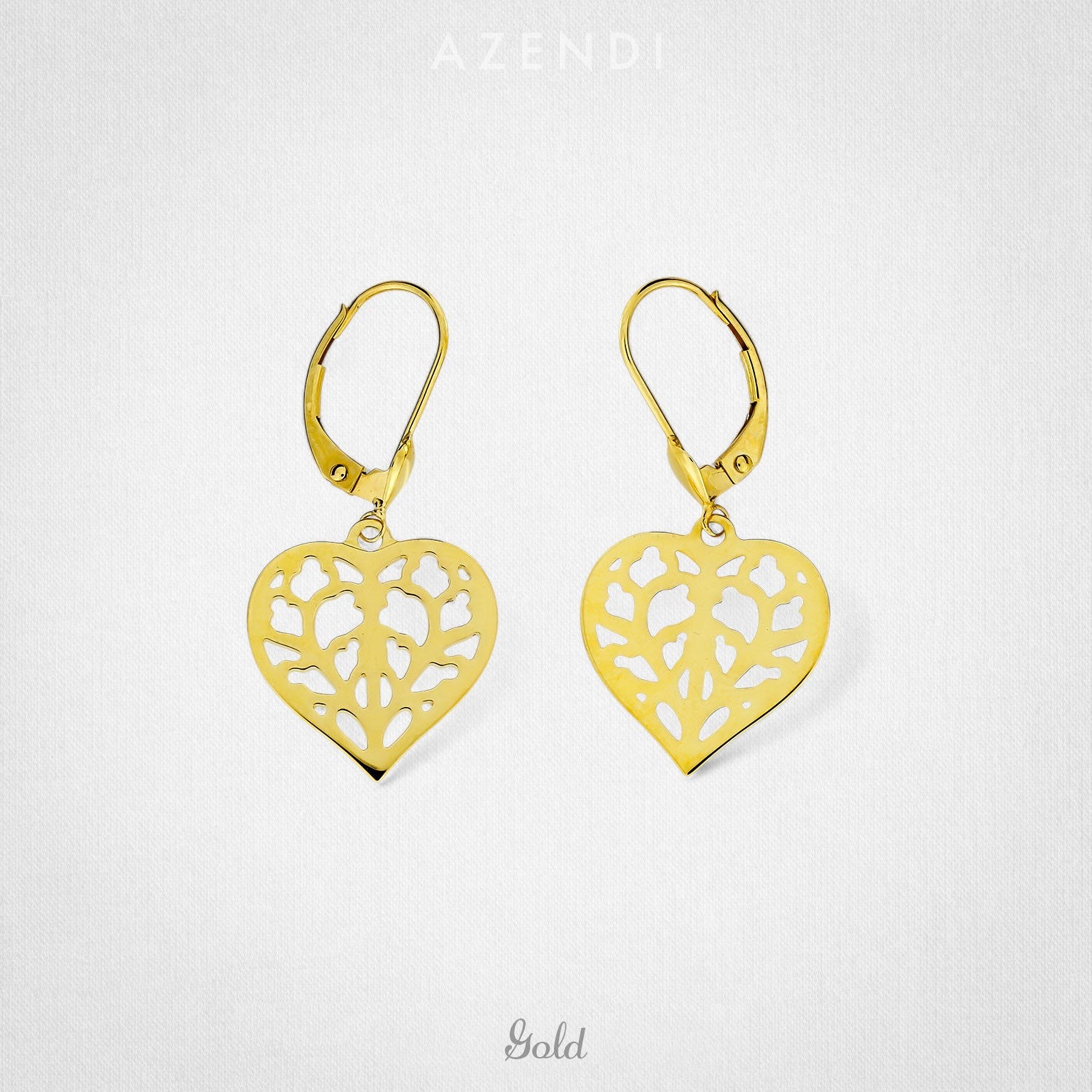 9 Carat Yellow Gold Heart of Yorkshire Drop Earrings