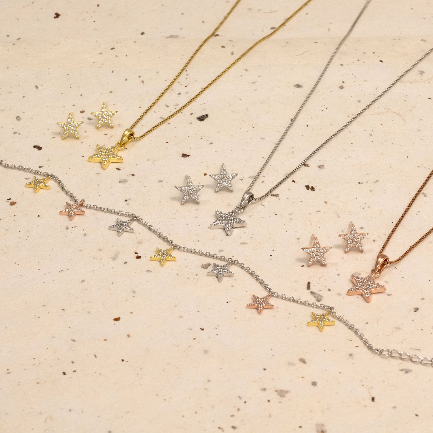 Little Pavé Star Pendant - Silver