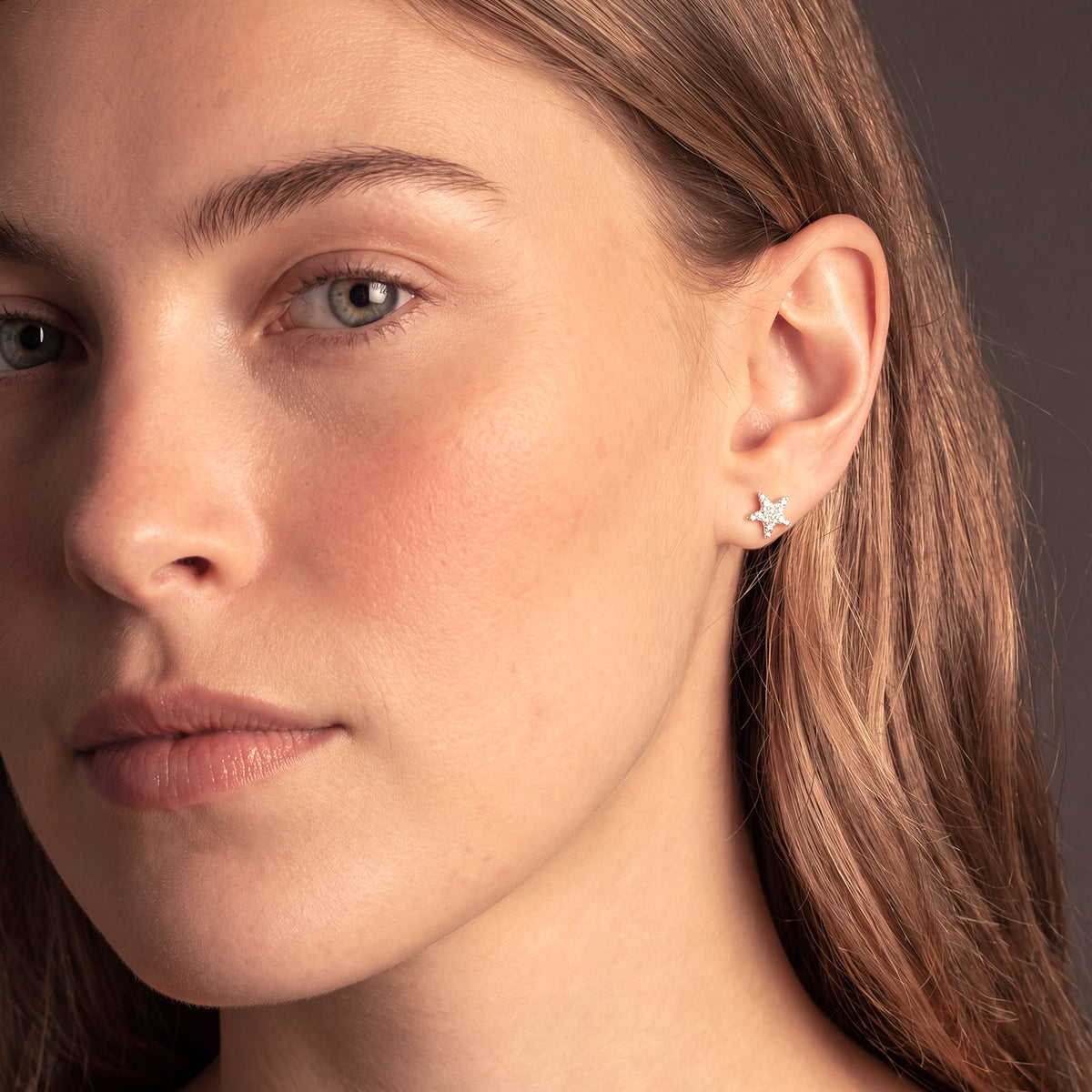 Little Pavé Star Stud Earrings - Silver