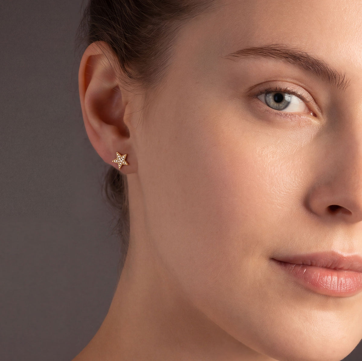 Little Pavé Star Stud Earrings - Rose Gold Vermeil