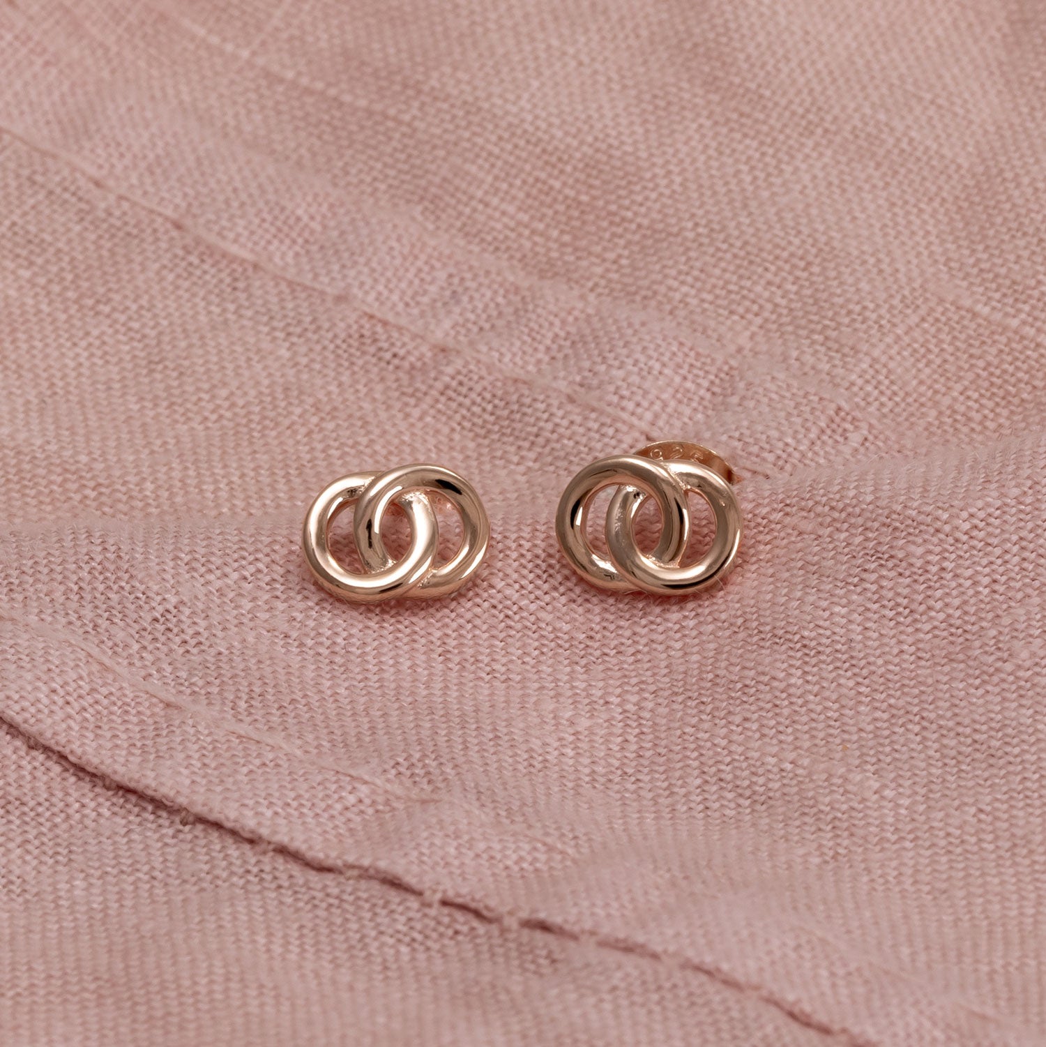 Rose Gold Vermeil Interlocking Stud Earrings