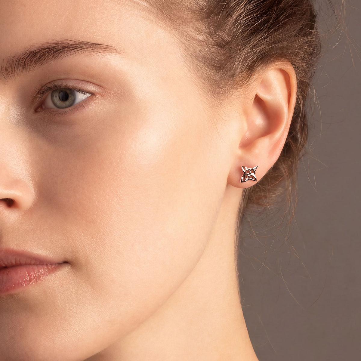 Silver Celtic Star Stud Earrings