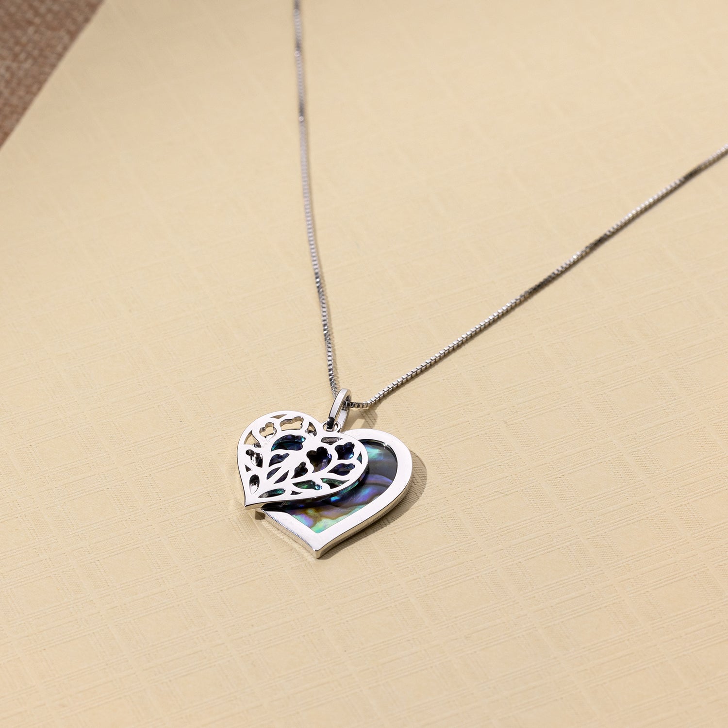 Silver Heart of Yorkshire Abalone Double Pendant
