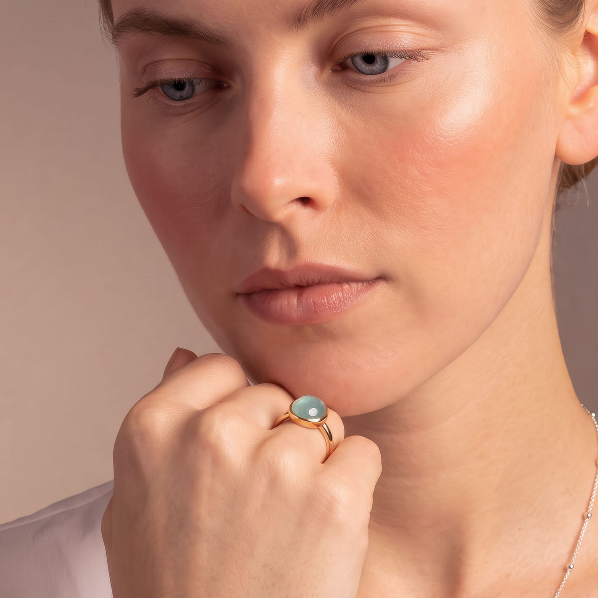Amazonite Ring in Yellow Gold Vermeil