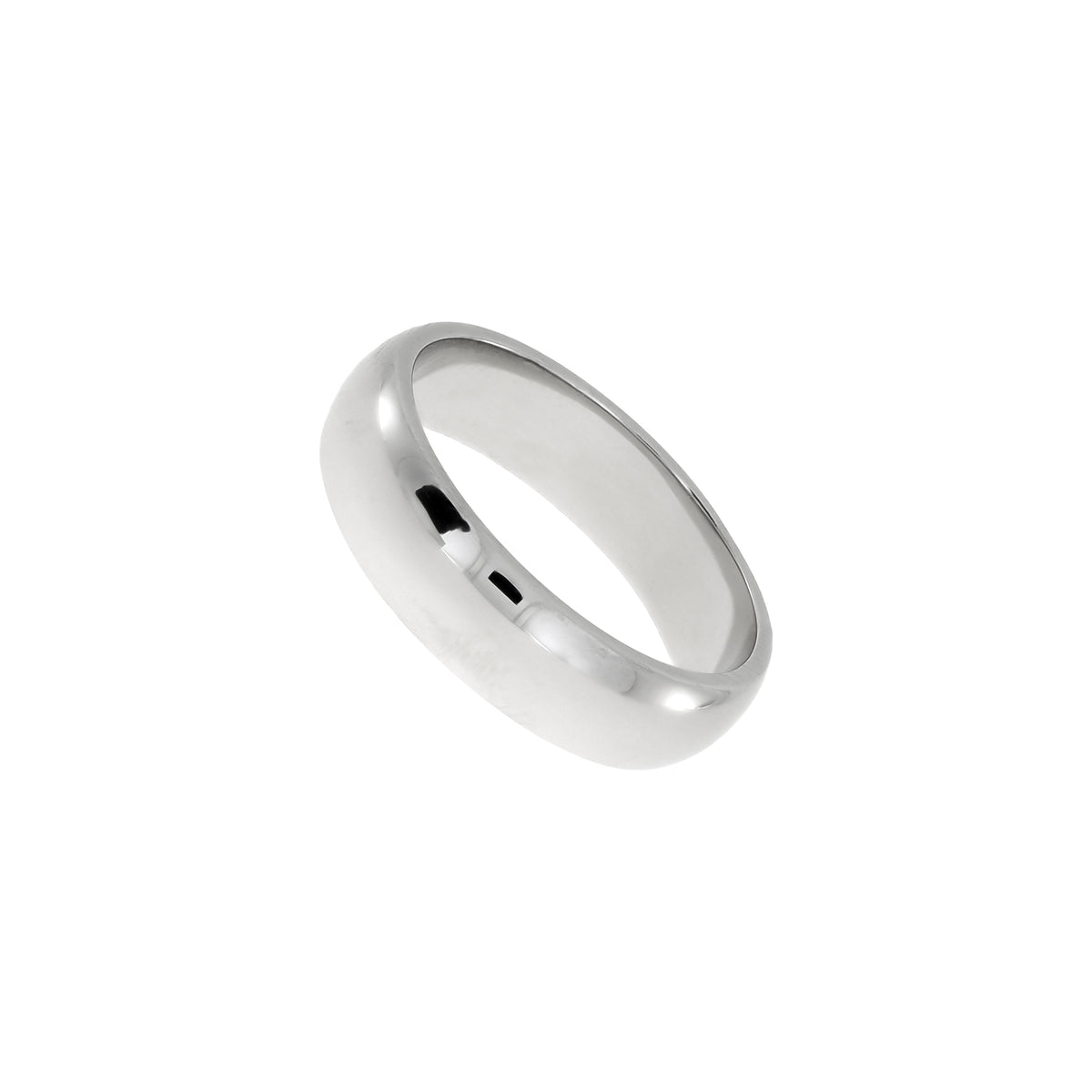 Polished sterling silver ring with a smooth, rounded surface, showcasing a sleek and refined design that reflects Azendi's signature contemporary silver jewellery style.