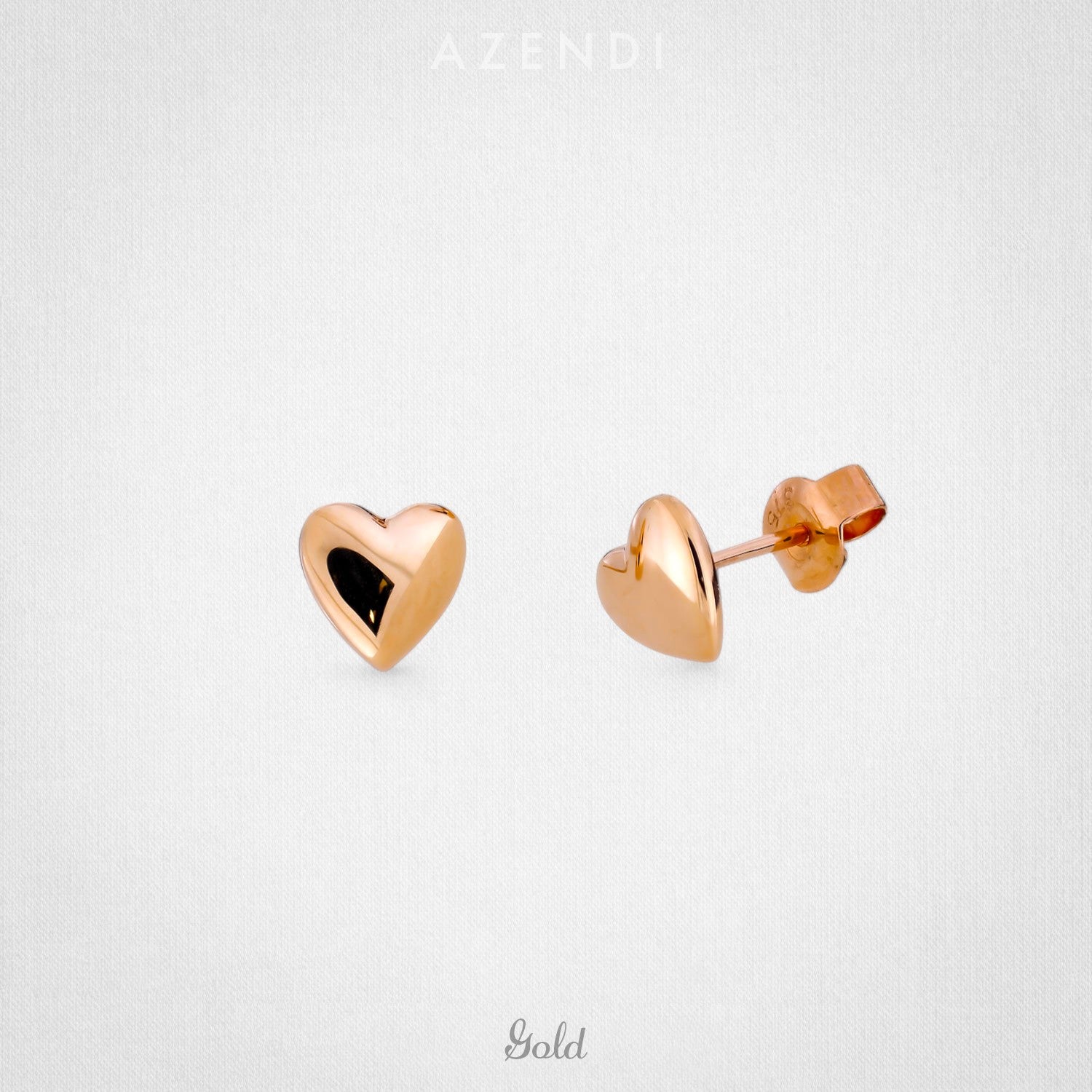 9 Carat Gold Delicate Heart Stud Earrings