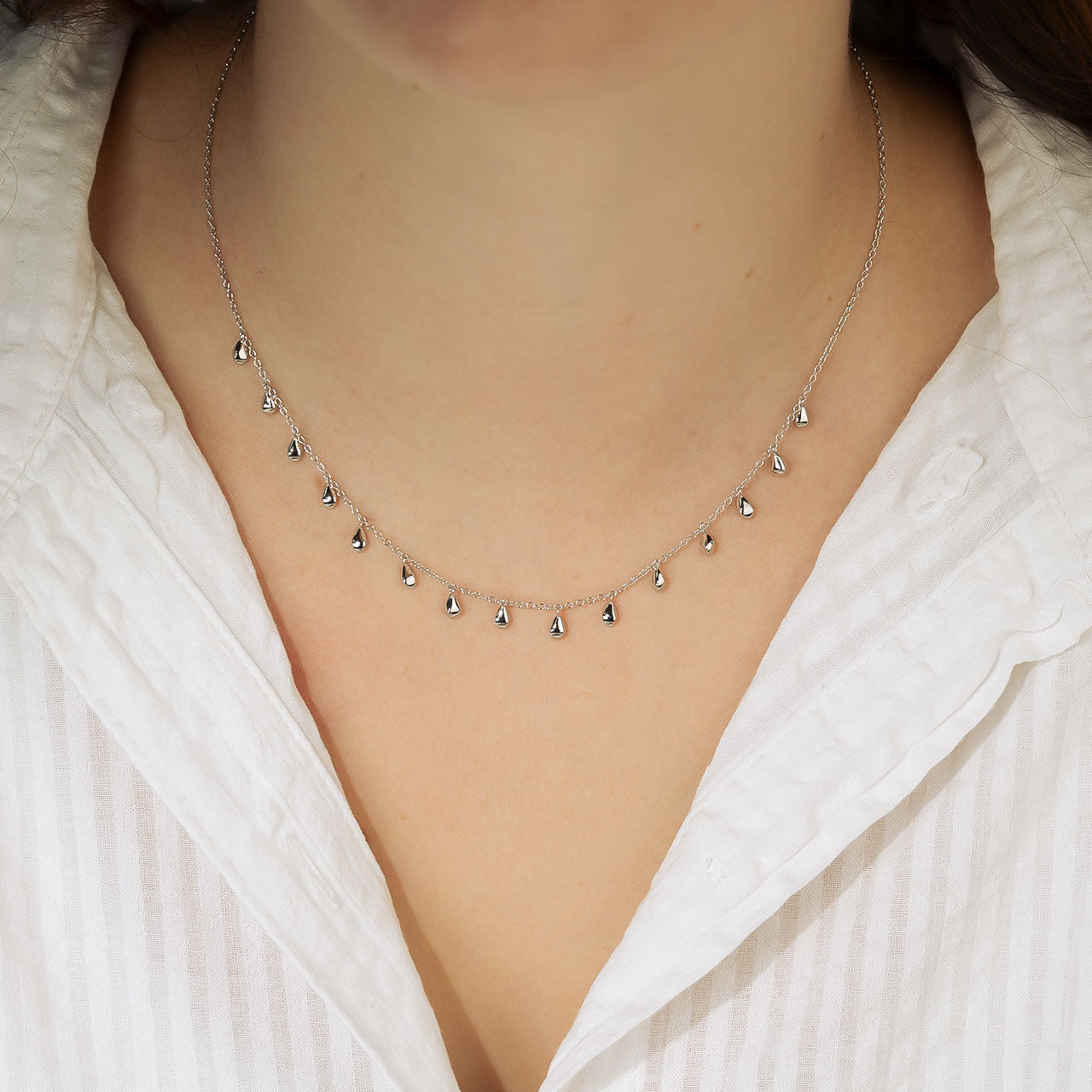 Cloudburst Dangling Raindrops Necklace