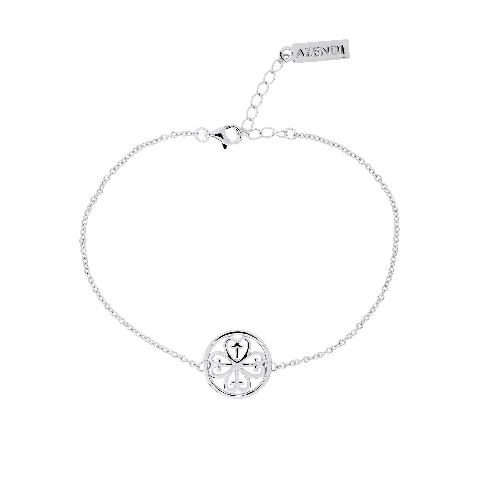 Silver Fleur de Lis Circle Bracelet