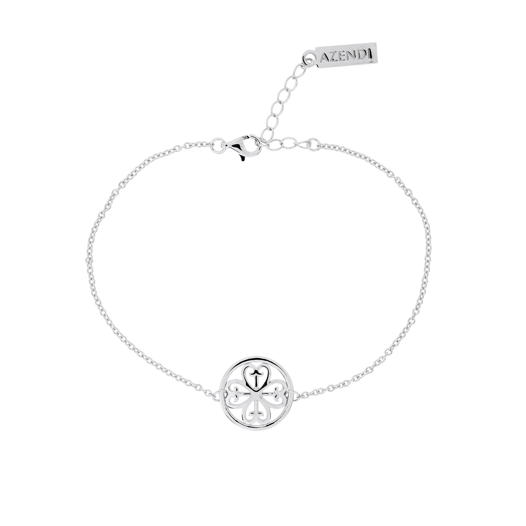 Silver Fleur de Lis Circle Bracelet